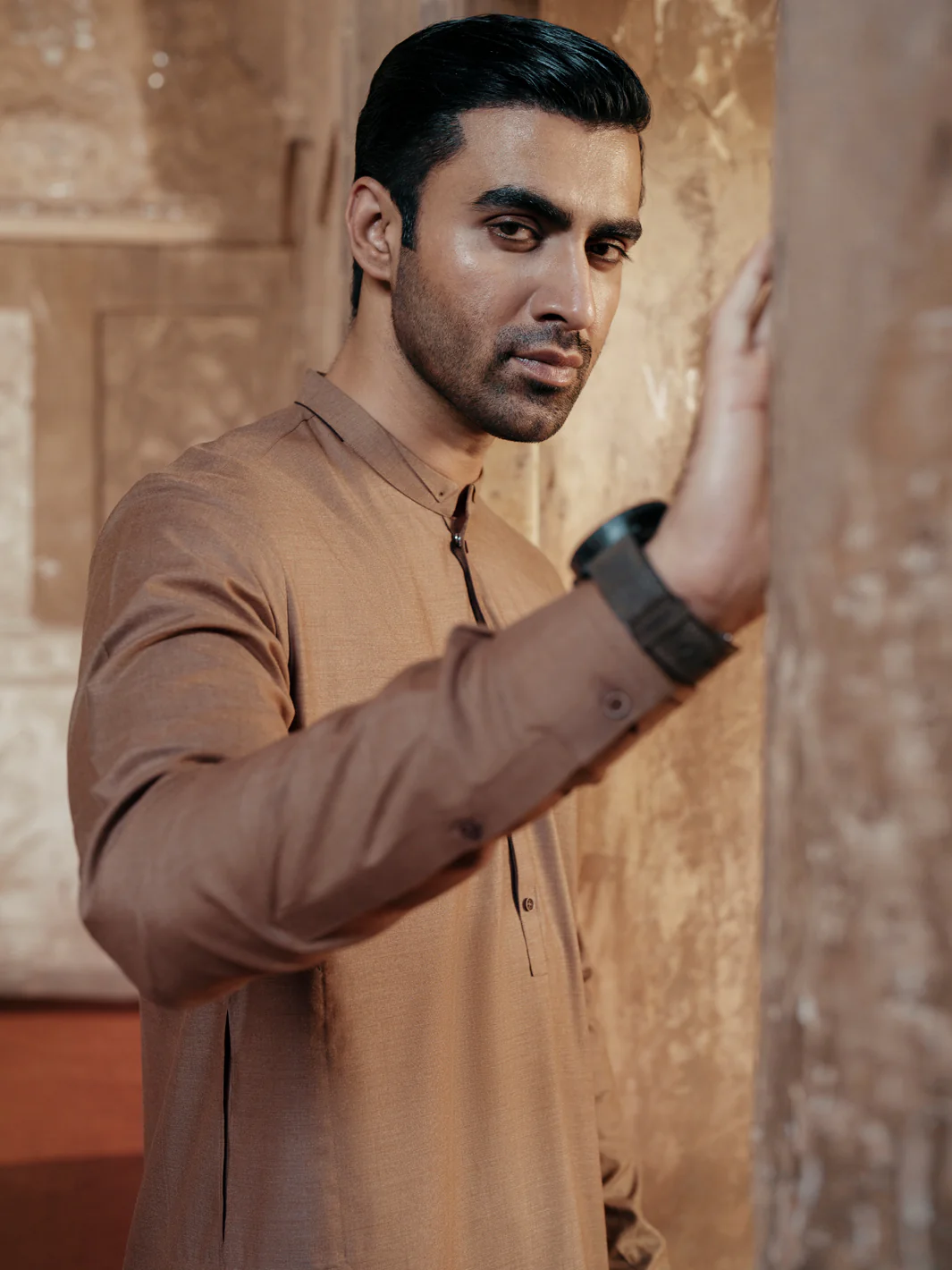 BROWN BLENDED KAMEEZ SHALWAR | AL-KS-3052/AM-6202B - Image 2