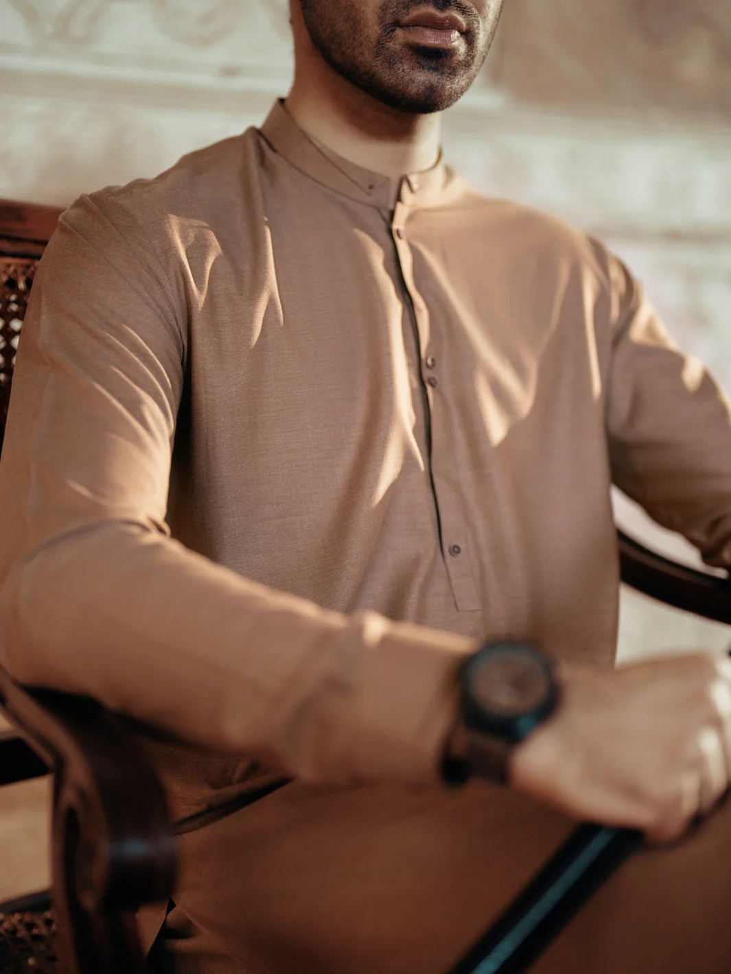 BROWN BLENDED KAMEEZ SHALWAR | AL-KS-3052/AM-6202B - Image 5