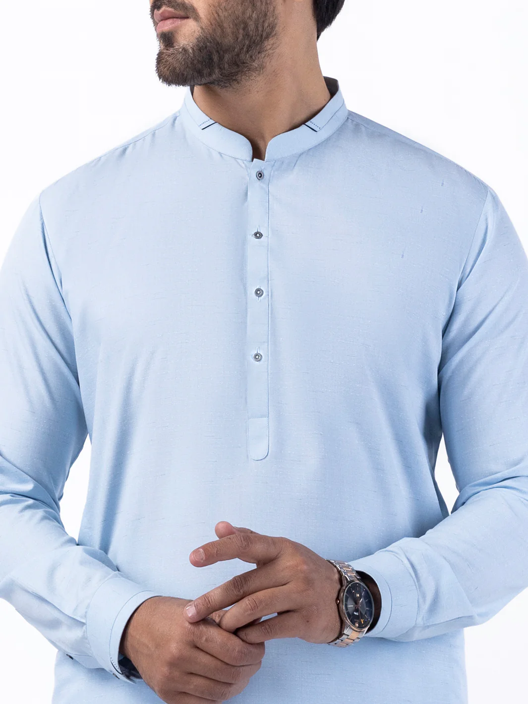 LIGHT BLUE BLENDED KAMEEZ SHALWAR | AL-KS-3053A/AM-6198C - Image 4