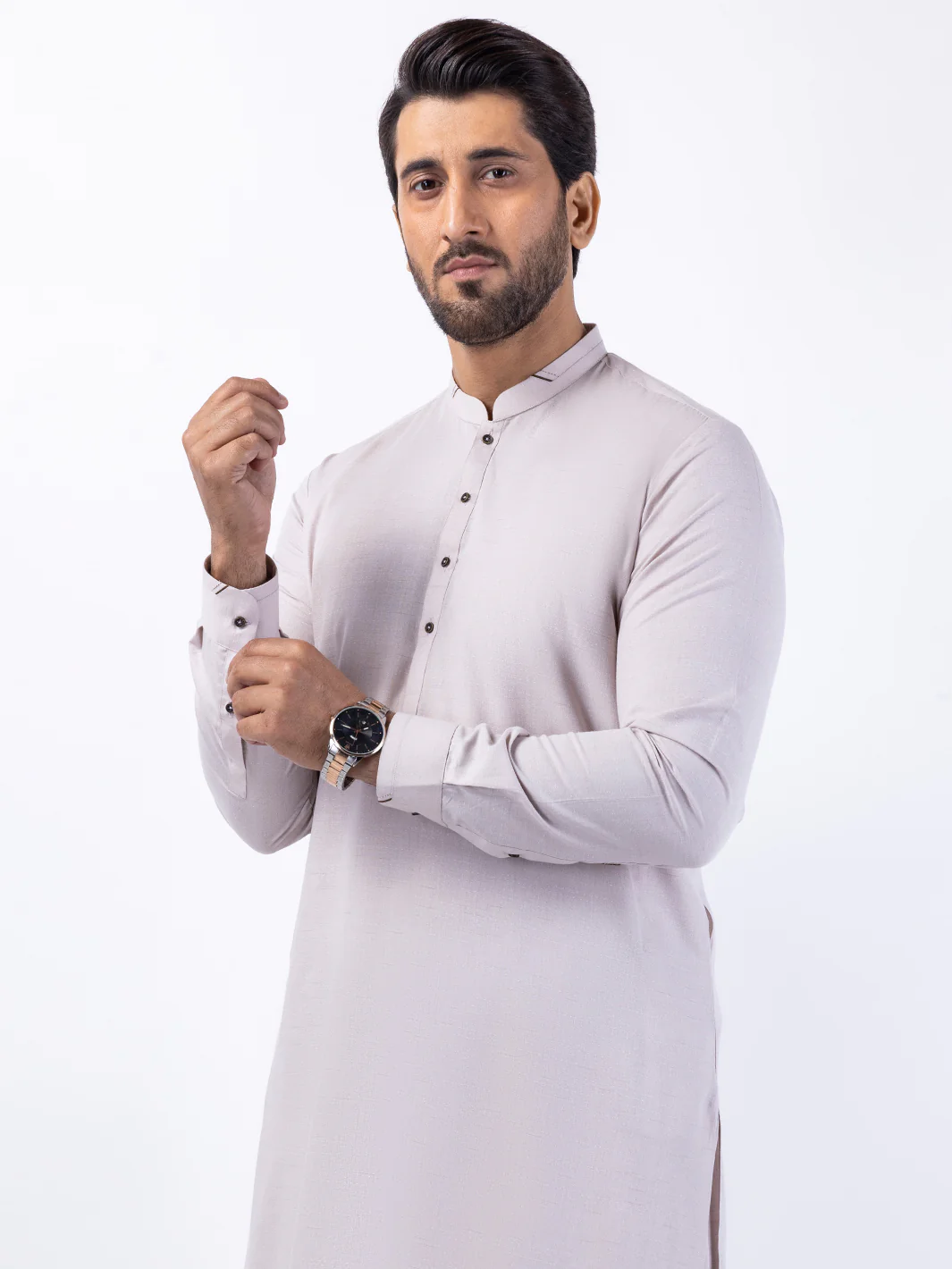 BEIGE BLENDED KAMEEZ SHALWAR | AL-KS-3053B/AM-6198D - Image 3