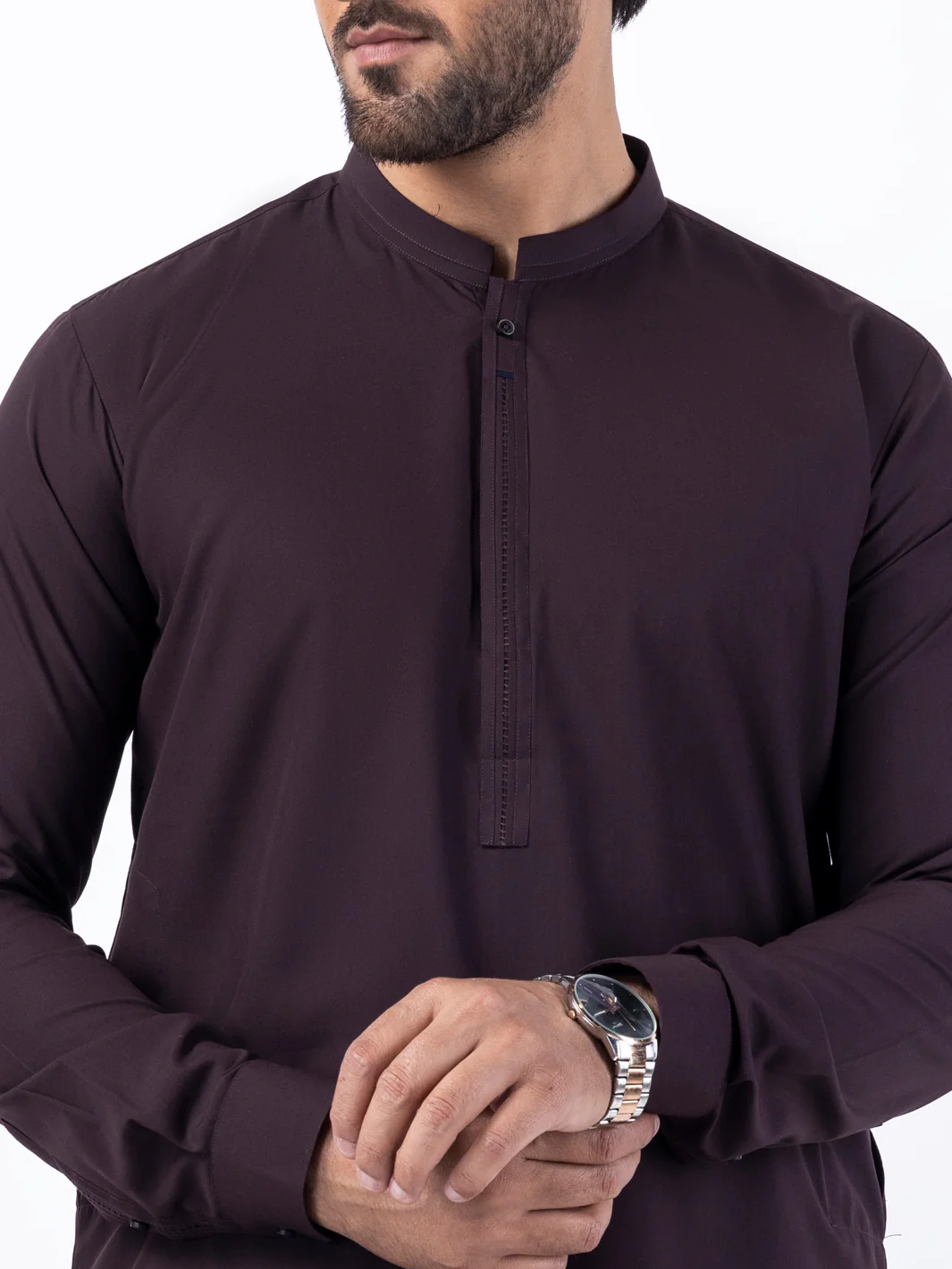 DARK BROWN BLENDED KAMEEZ SHALWAR | AL-KS-3056/AM-6165C - Image 2