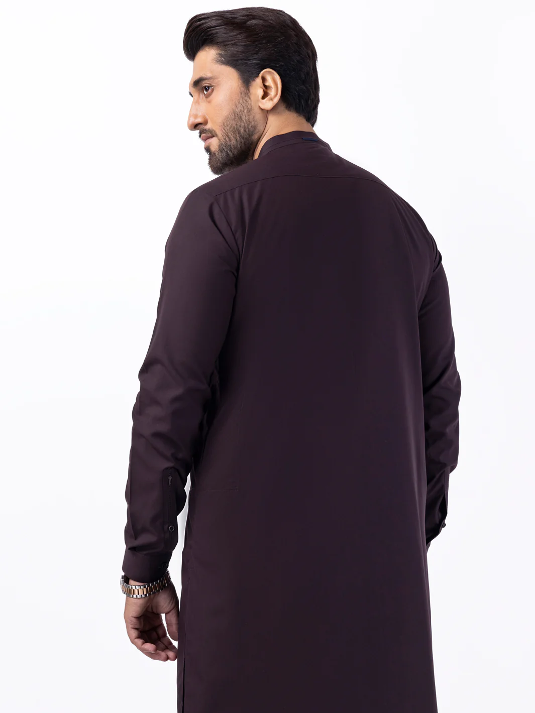 DARK BROWN BLENDED KAMEEZ SHALWAR | AL-KS-3056/AM-6165C - Image 4