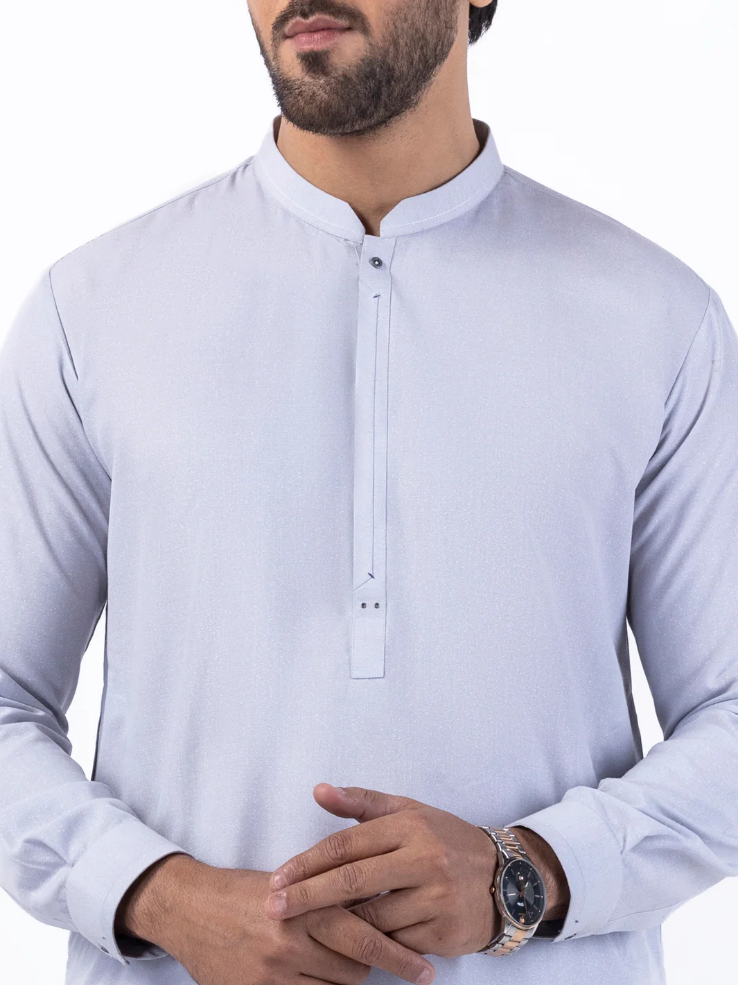 ASH GREY BLENDED KAMEEZ SHALWAR | AL-KS-3063/AM-6186E - Image 2