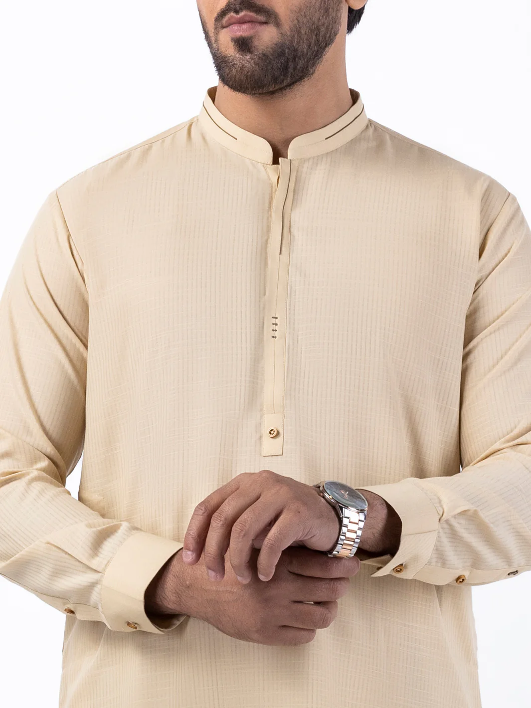 BEIGE BLENDED KAMEEZ SHALWAR | AL-KS-3064B/AM-6196C - Image 2