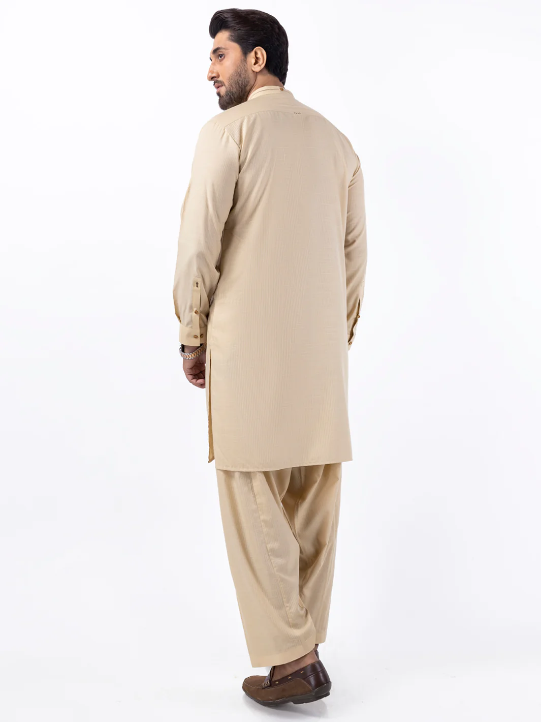 BEIGE BLENDED KAMEEZ SHALWAR | AL-KS-3064B/AM-6196C - Image 3