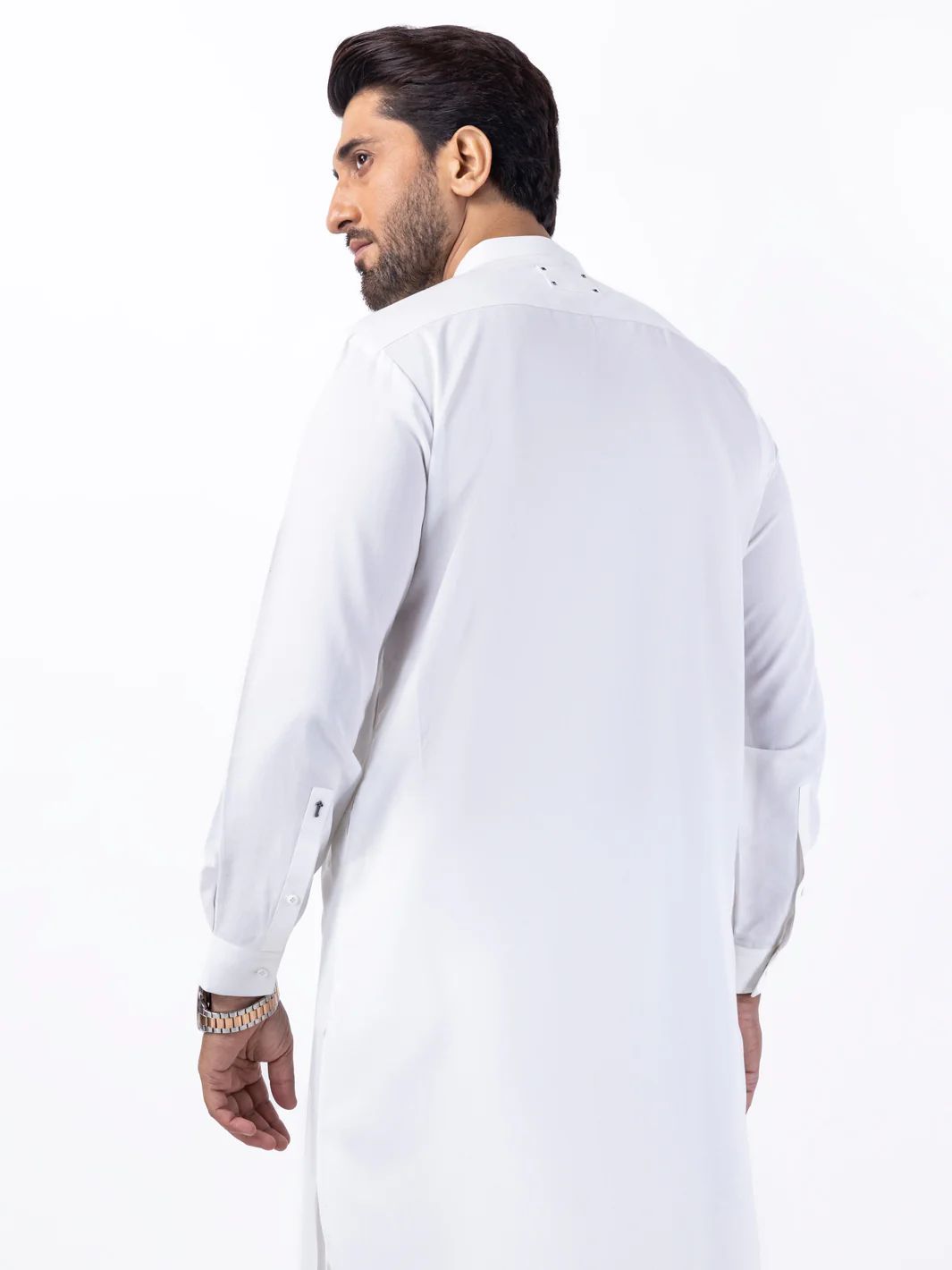WHITE BLENDED KAMEEZ SHALWAR | AL-KS-3067/AM-6211A - Image 4