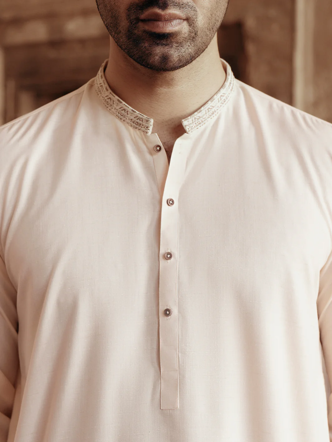 CREAM BLENDED KAMEEZ SHALWAR | AL-KS-3069/AM-6198B - Image 2