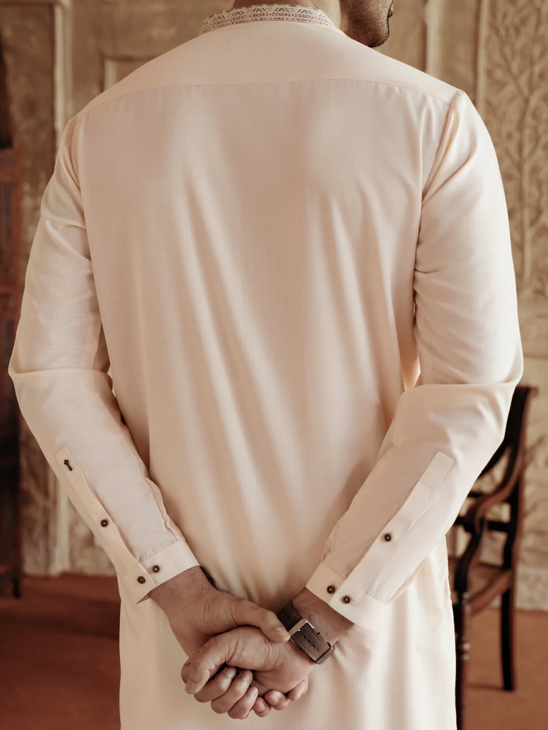 CREAM BLENDED KAMEEZ SHALWAR | AL-KS-3069/AM-6198B - Image 5