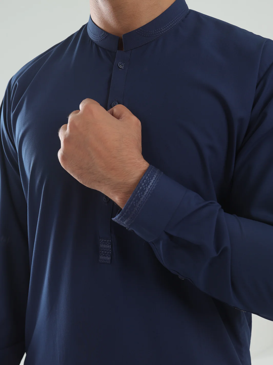 BLUE BLENDED KAMEEZ SHALWAR | AL-KS-3075B/AM-6175G - Image 2