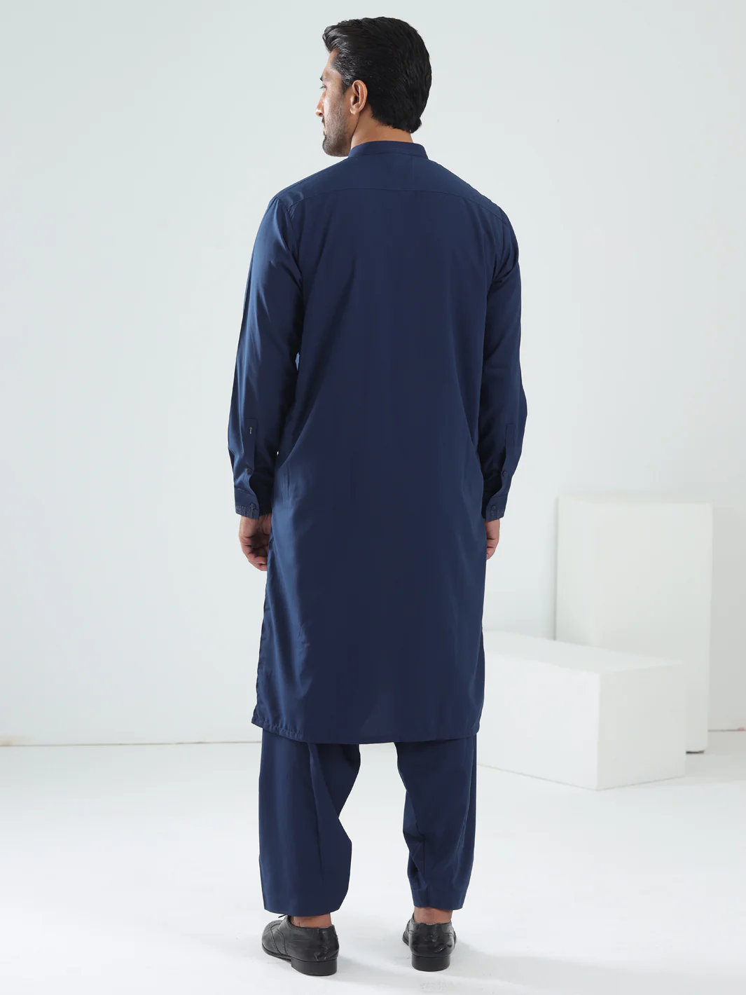 BLUE BLENDED KAMEEZ SHALWAR | AL-KS-3075B/AM-6175G - Image 3