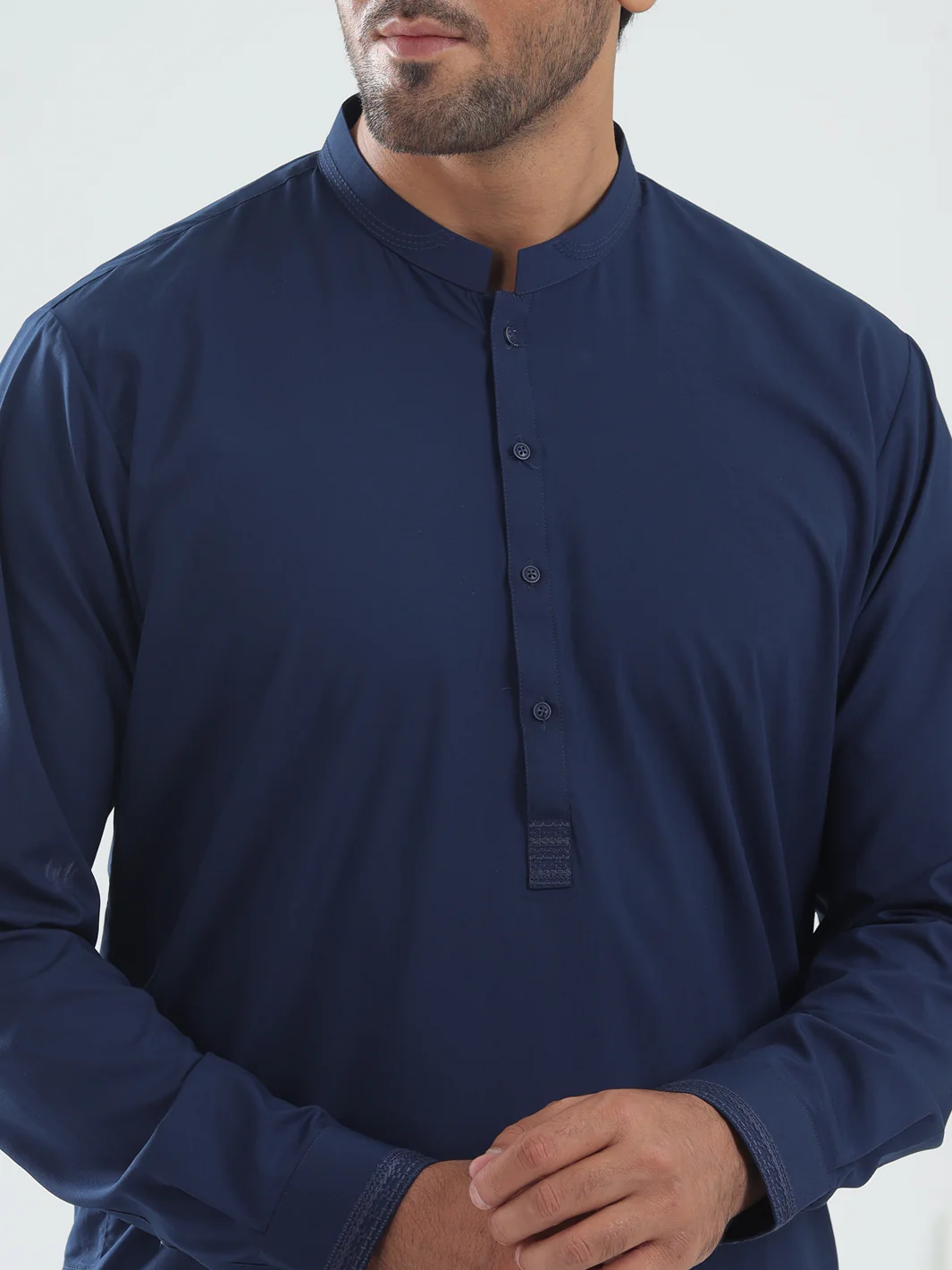BLUE BLENDED KAMEEZ SHALWAR | AL-KS-3075B/AM-6175G - Image 4