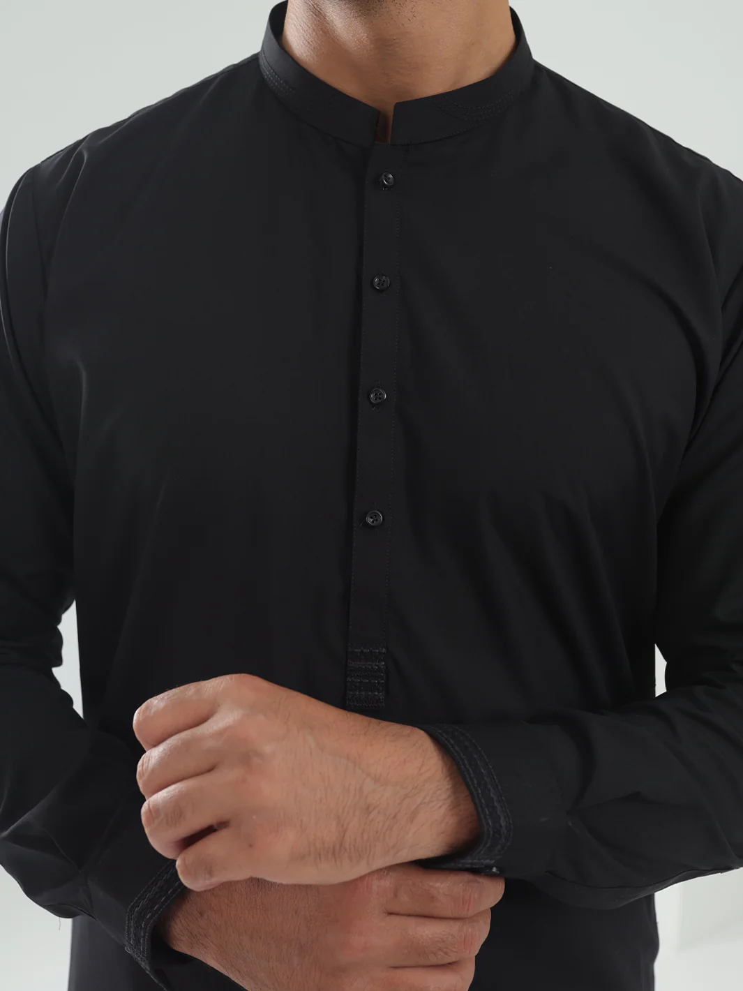 BLACK BLENDED KAMEEZ SHALWAR | AL-KS-3075C/AM-6175H - Image 2