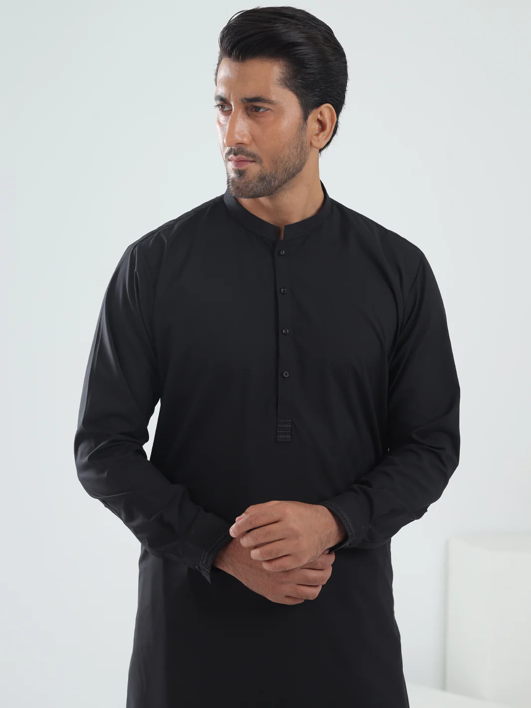 BLACK BLENDED KAMEEZ SHALWAR | AL-KS-3075C/AM-6175H - Image 3