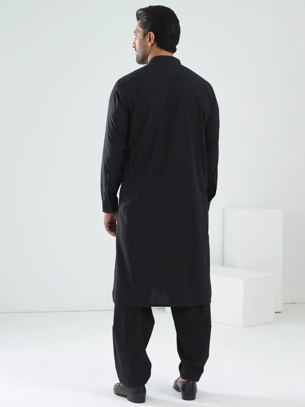 BLACK BLENDED KAMEEZ SHALWAR | AL-KS-3075C/AM-6175H - Image 4