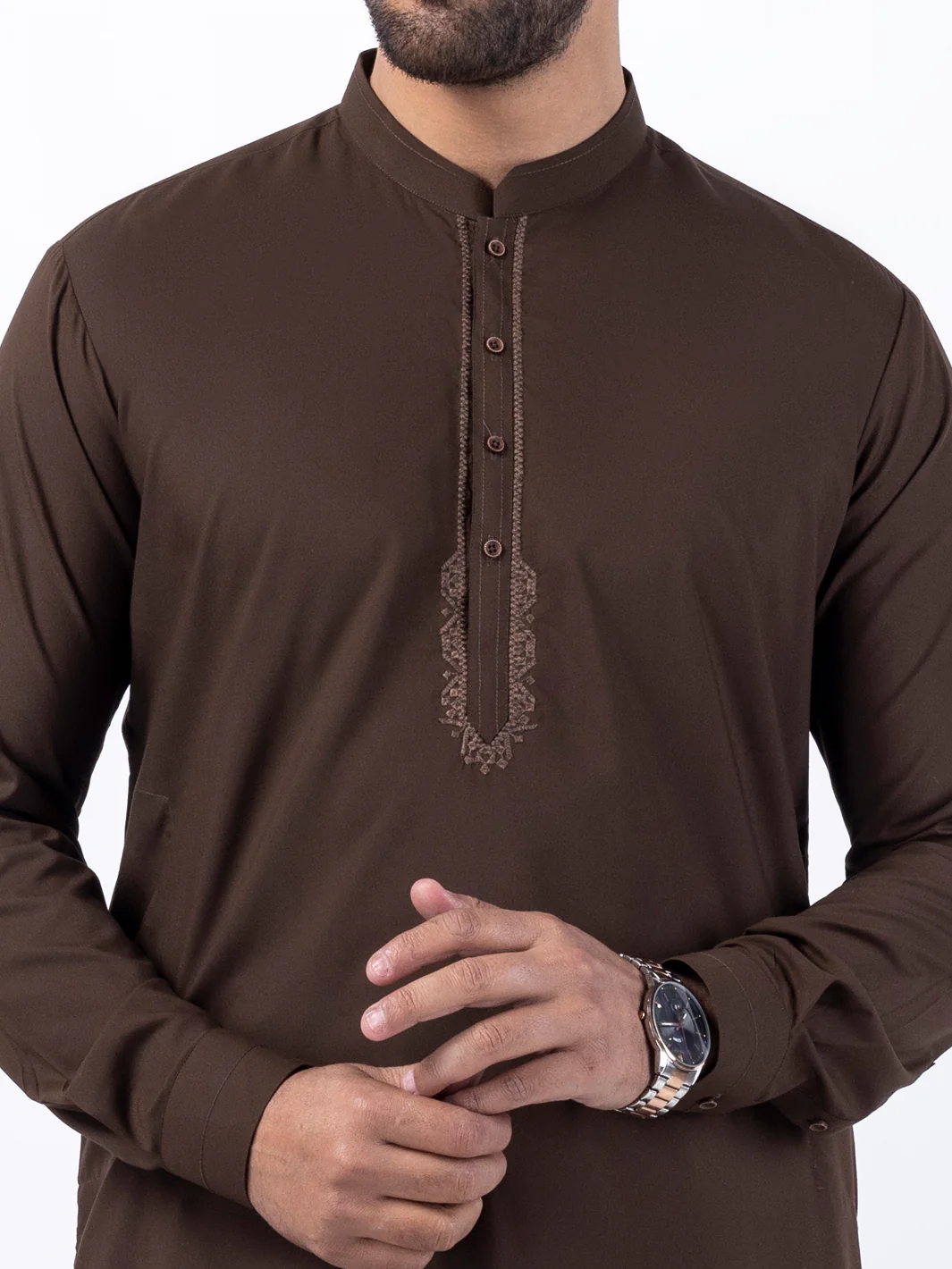 BROWN BLENDED KAMEEZ SHALWAR | AL-KS-3087/AM-6175K - Image 2