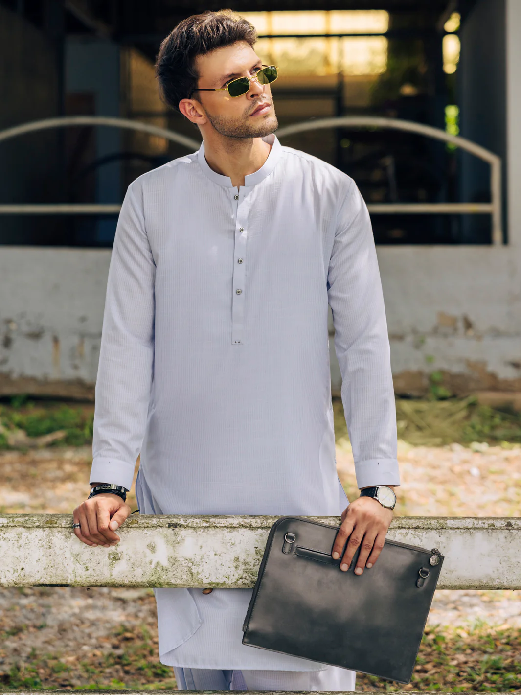 SKY BLUE BLENDED KAMEEZ SHALWAR | AL-KS-3098/AM-6196B - Image 4