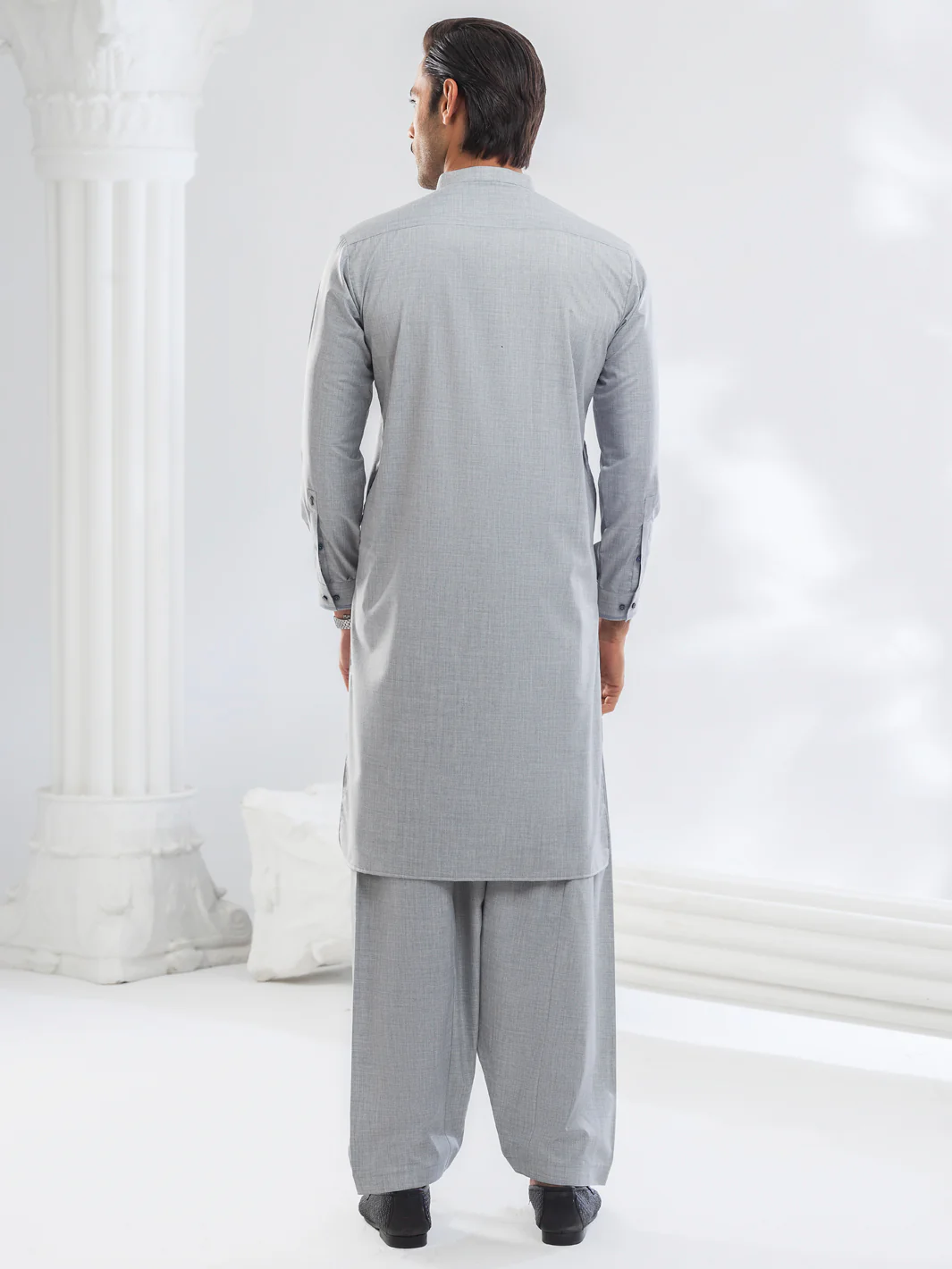 GREY BLENDED KAMEEZ SHALWAR | AL-KS-3104/AM-6209C - Image 4