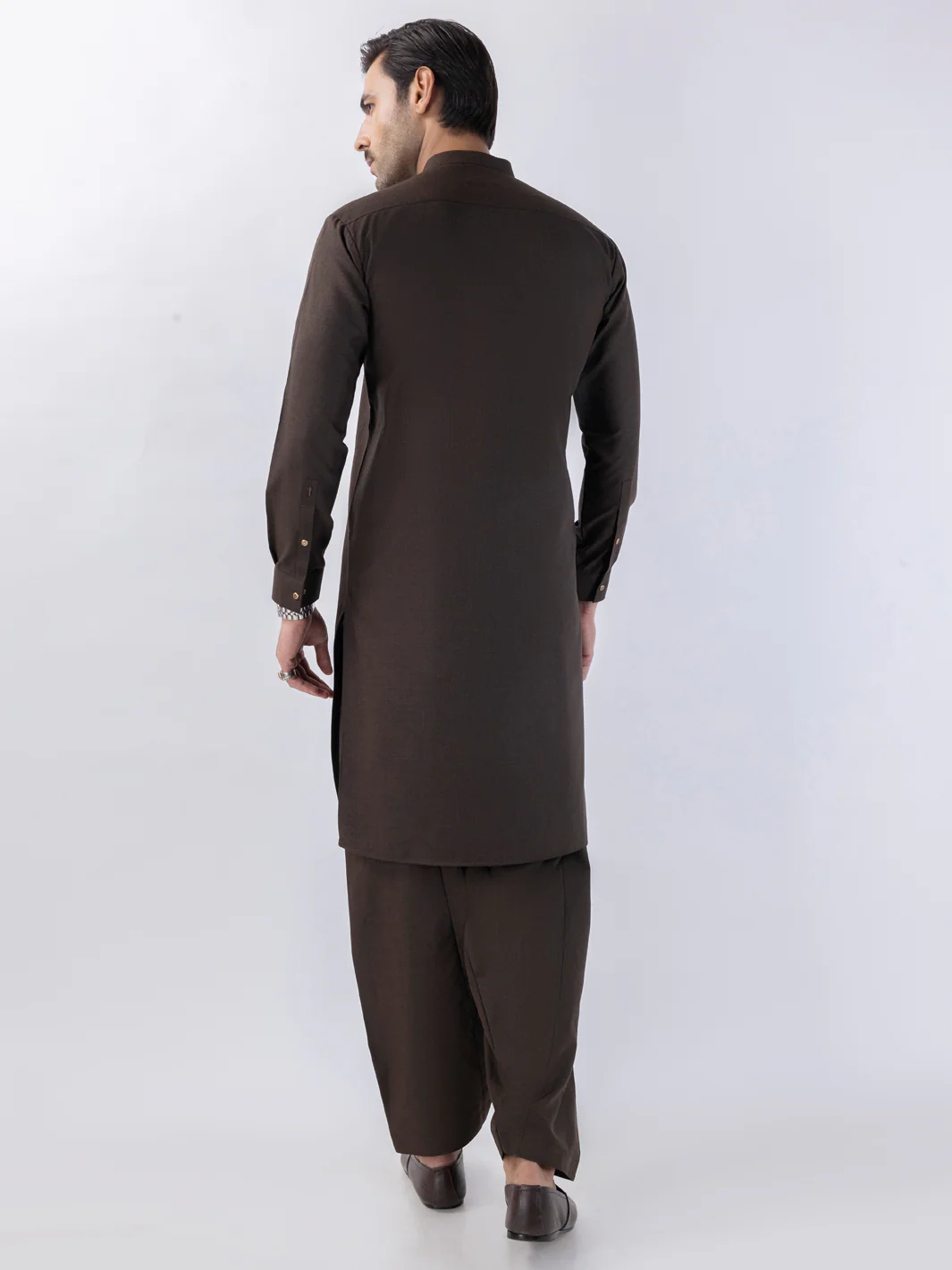 BROWN BLENDED KAMEEZ SHALWAR | AL-KS-3123/AM-6210B - Image 3