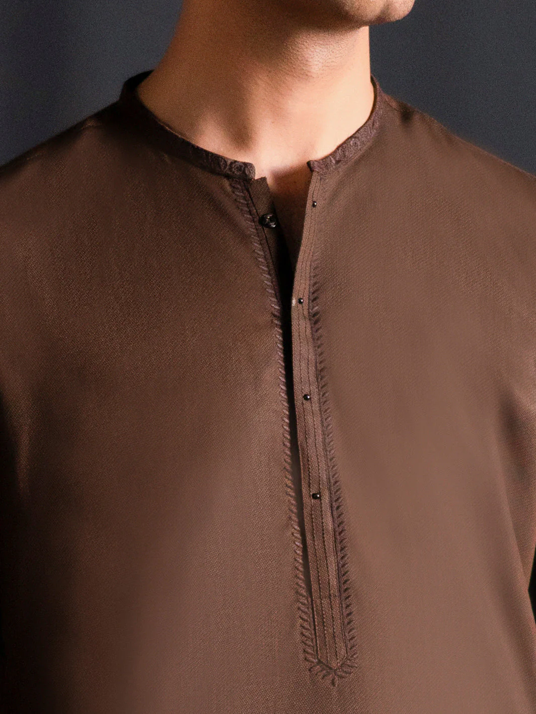 BROWN BLENDED KAMEEZ SHALWAR | AL-KS-3127/AM-6173-A1 - Image 4