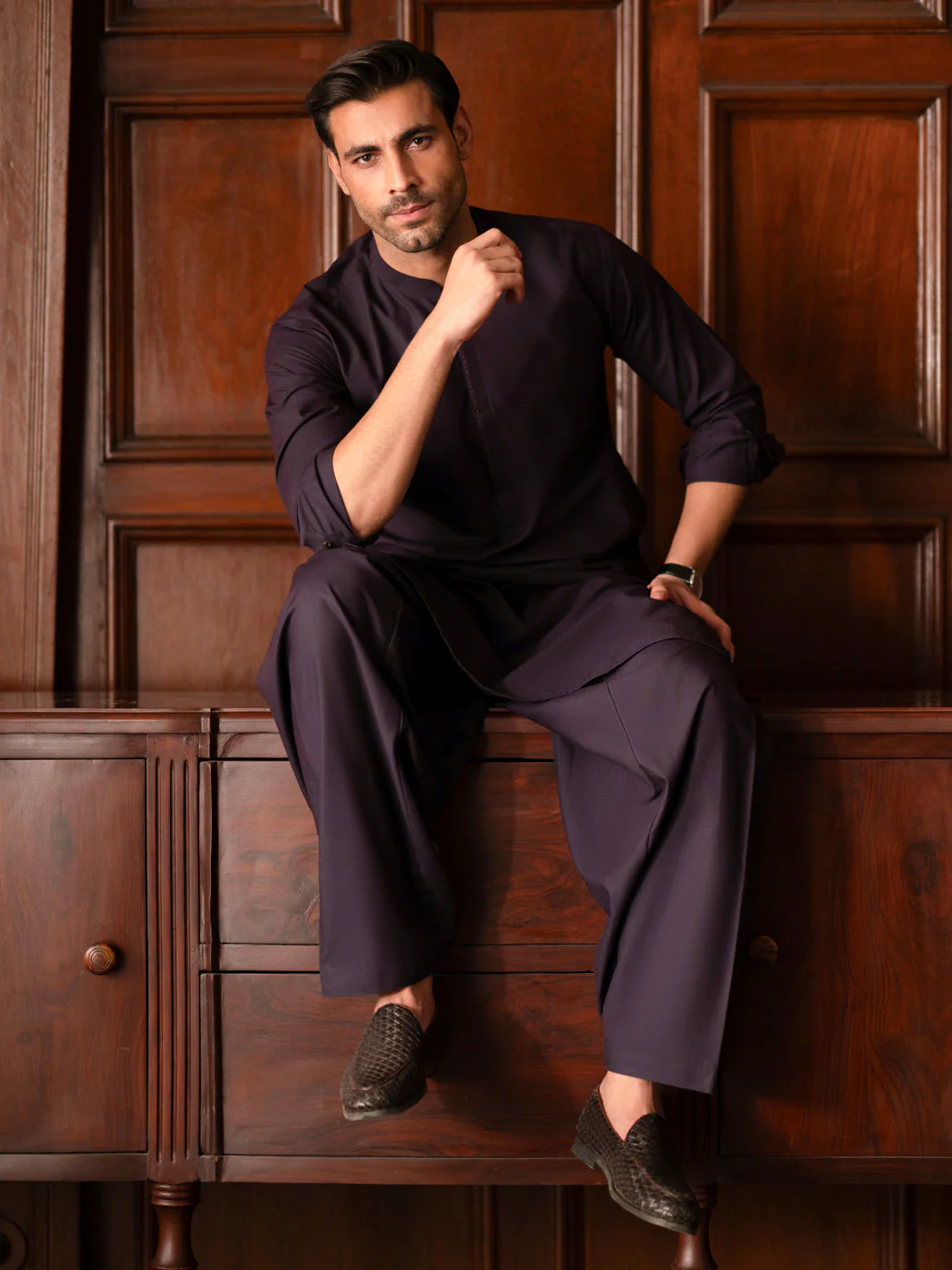 PURPLE BLENDED KAMEEZ SHALWAR | AL-KS-3130/AM-6210A - Image 6