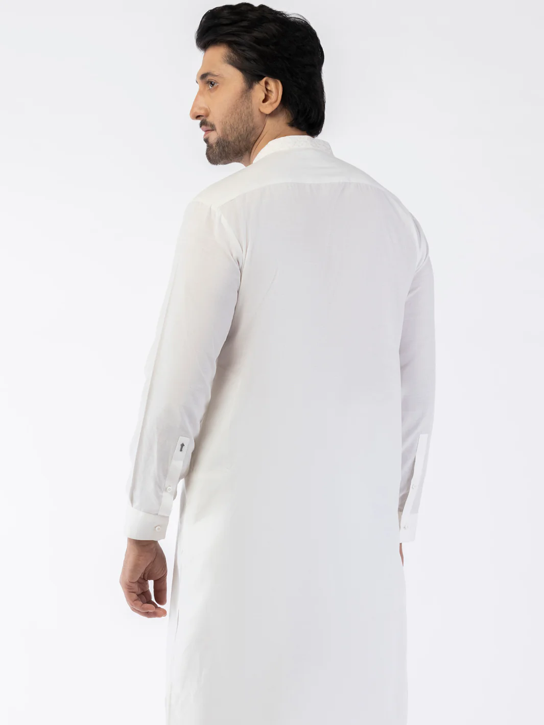 WHITE BLENDED KAMEEZ SHALWAR | AL-KS-3167/AM-6299A - Image 3
