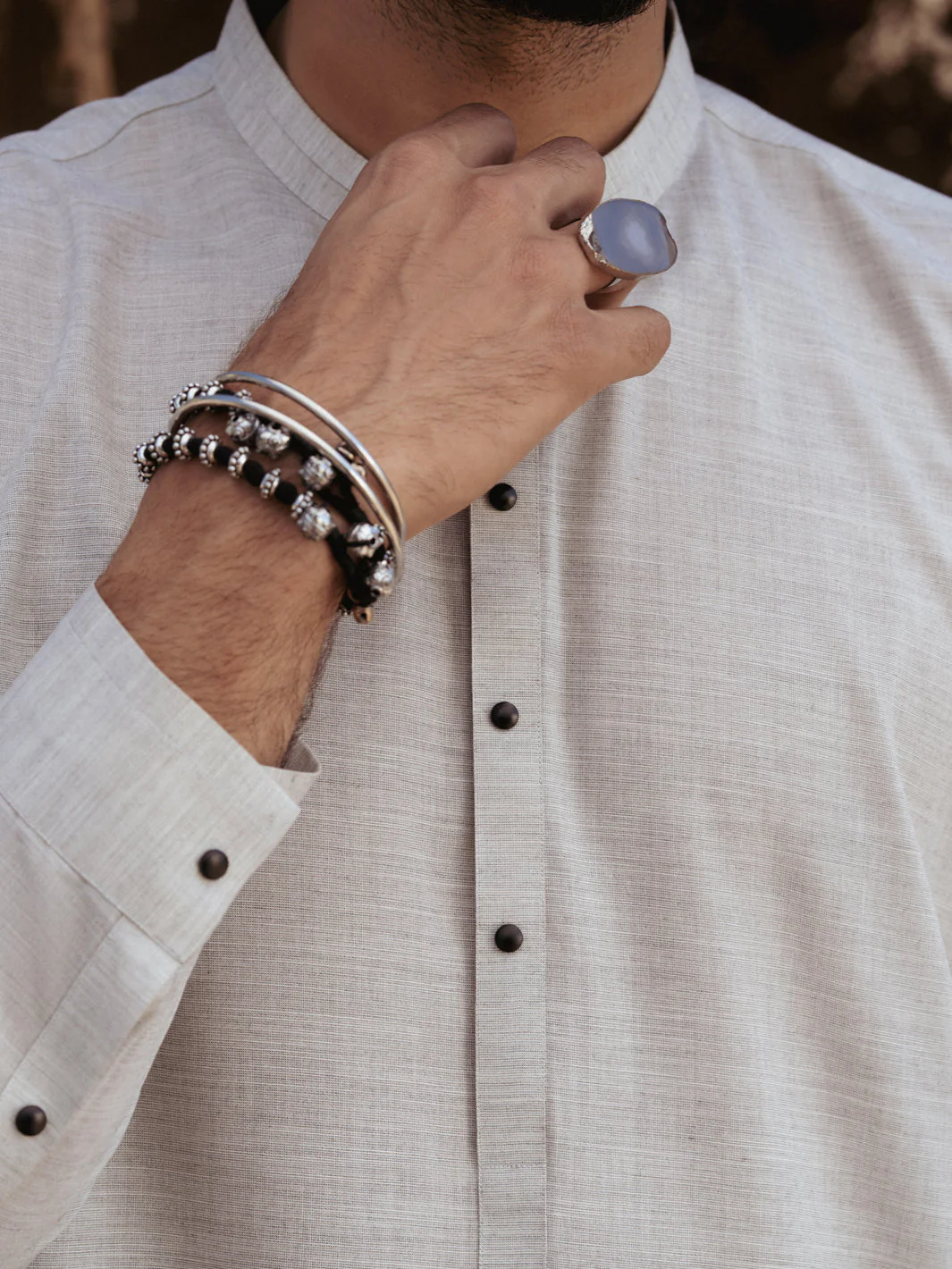 ASH GREY BLENDED KAMEEZ SHALWAR | AL-KS-3168/AM-6299B - Image 3