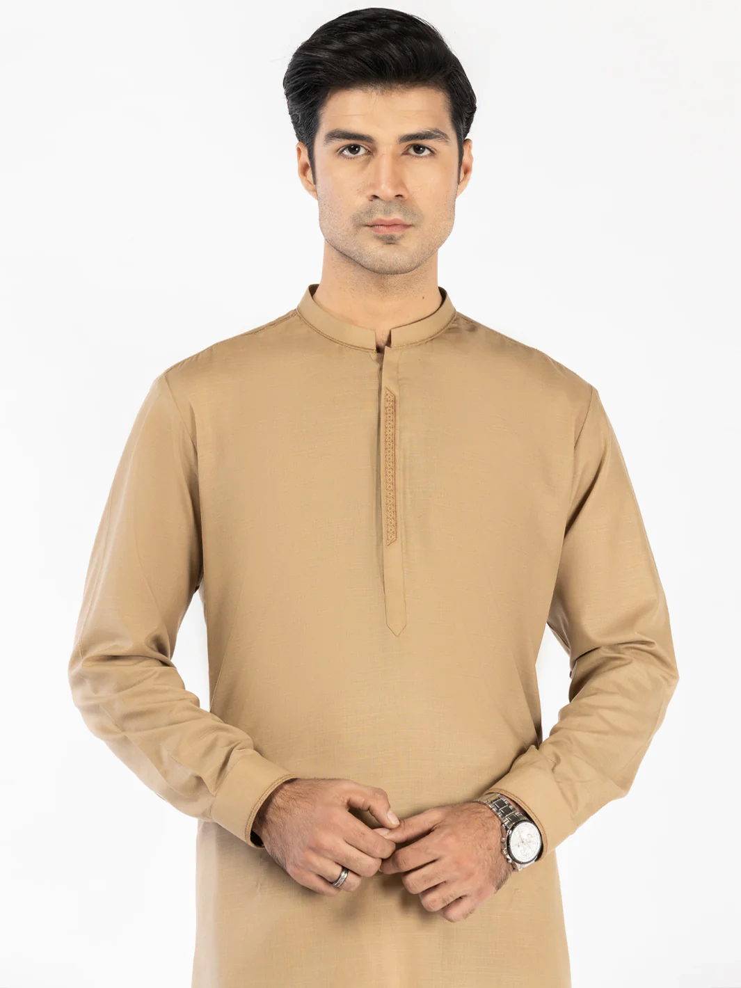 BEIGE BLENDED KAMEEZ SHALWAR | AL-KS-3180/AM-6299C - Image 4