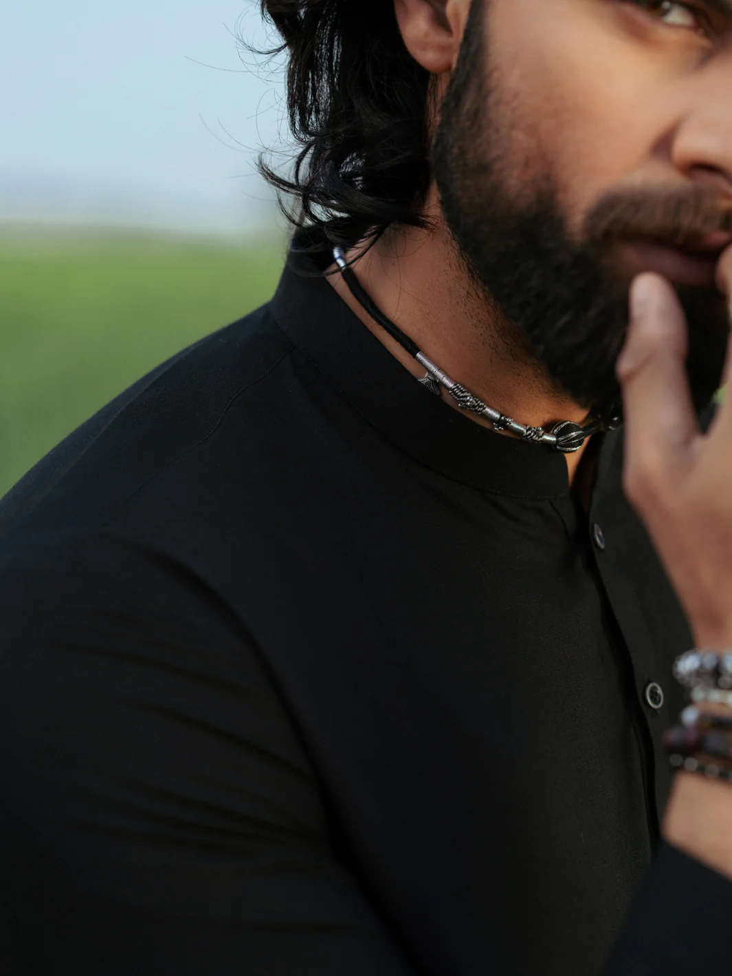 BLACK BLENDED KAMEEZ SHALWAR | AL-KS-3203/AM-6303C - Image 3
