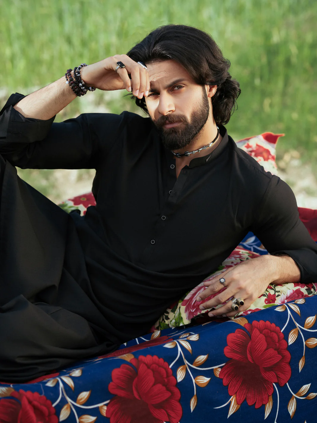 BLACK BLENDED KAMEEZ SHALWAR | AL-KS-3203/AM-6303C - Image 4