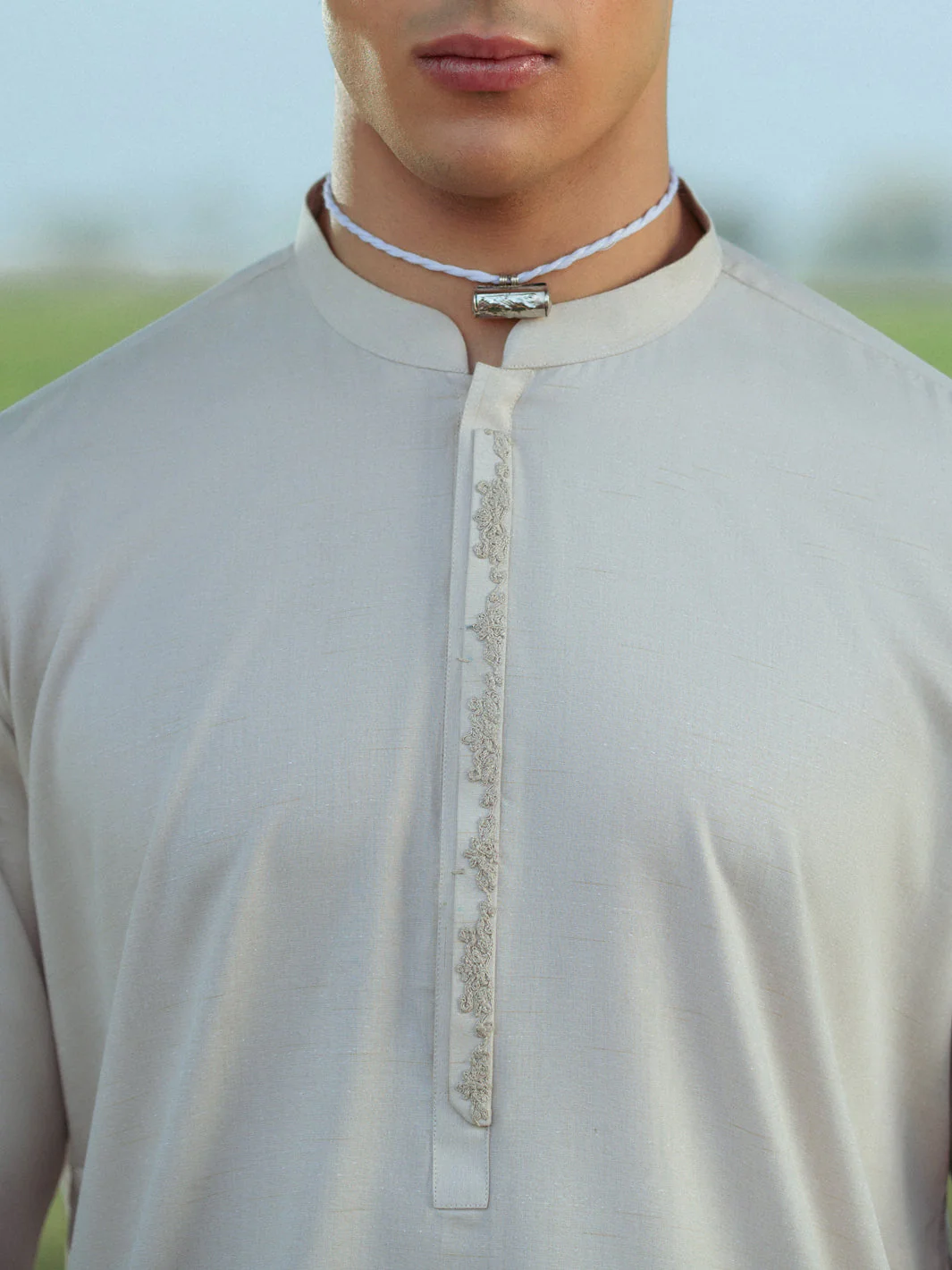 BEIGE BLENDED KAMEEZ SHALWAR | AL-KS-3212A/AM-6293A - Image 3