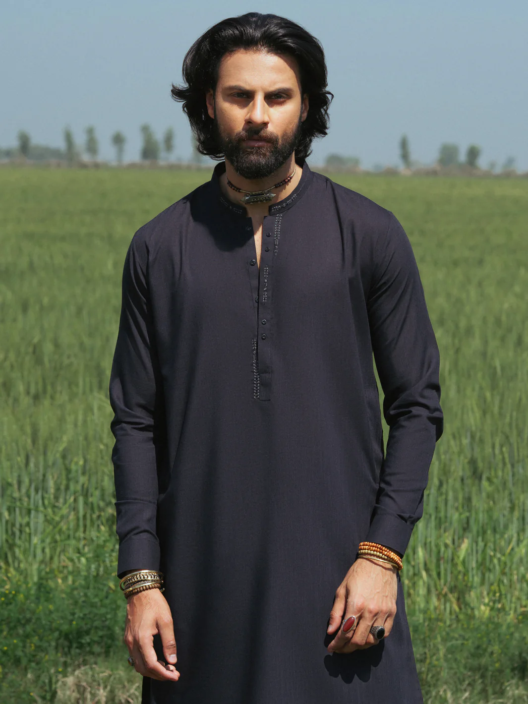 BLACK BLENDED KAMEEZ SHALWAR | AL-KS-3217B/AM-6303B - Image 2