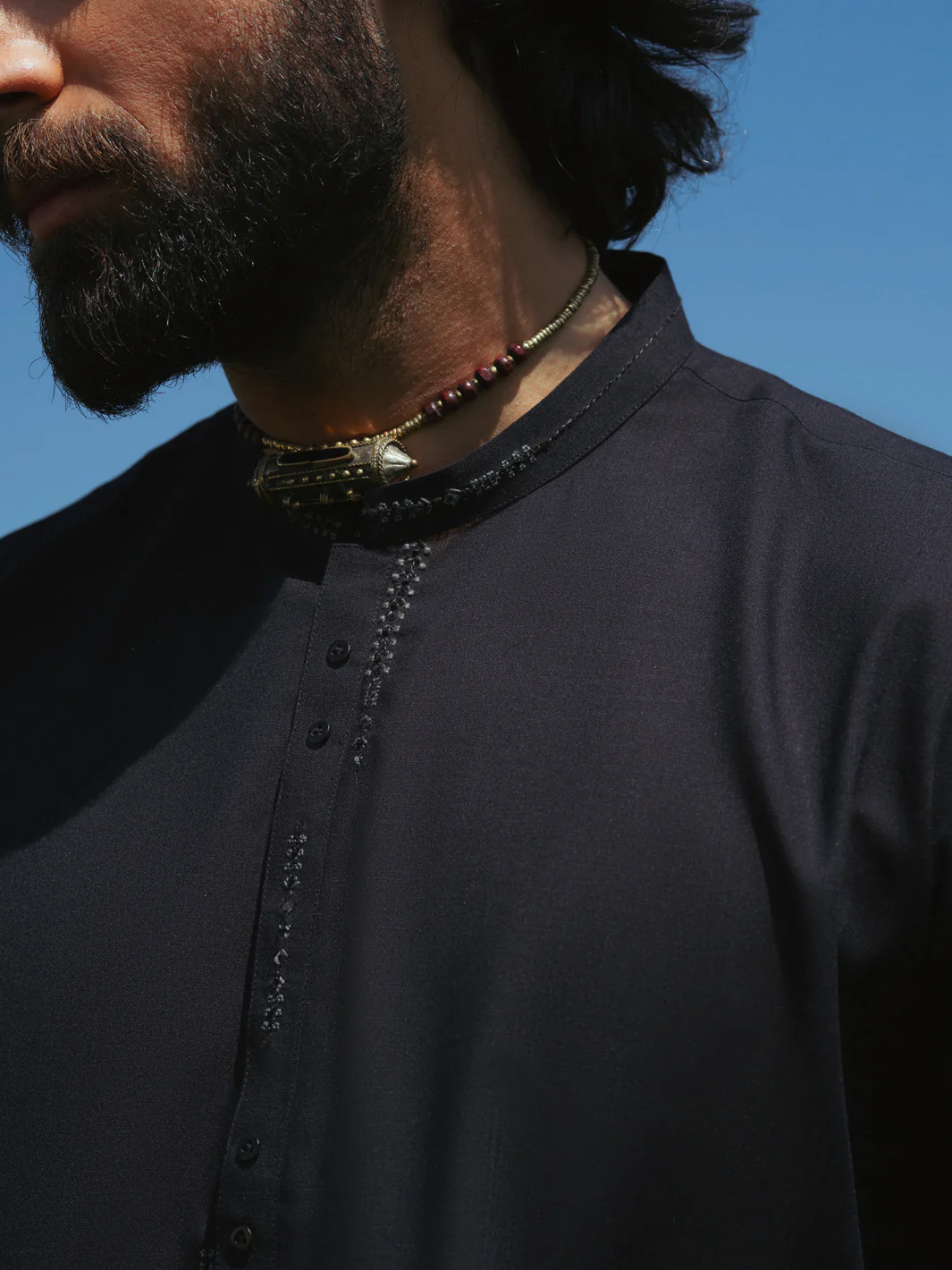 BLACK BLENDED KAMEEZ SHALWAR | AL-KS-3217B/AM-6303B - Image 3