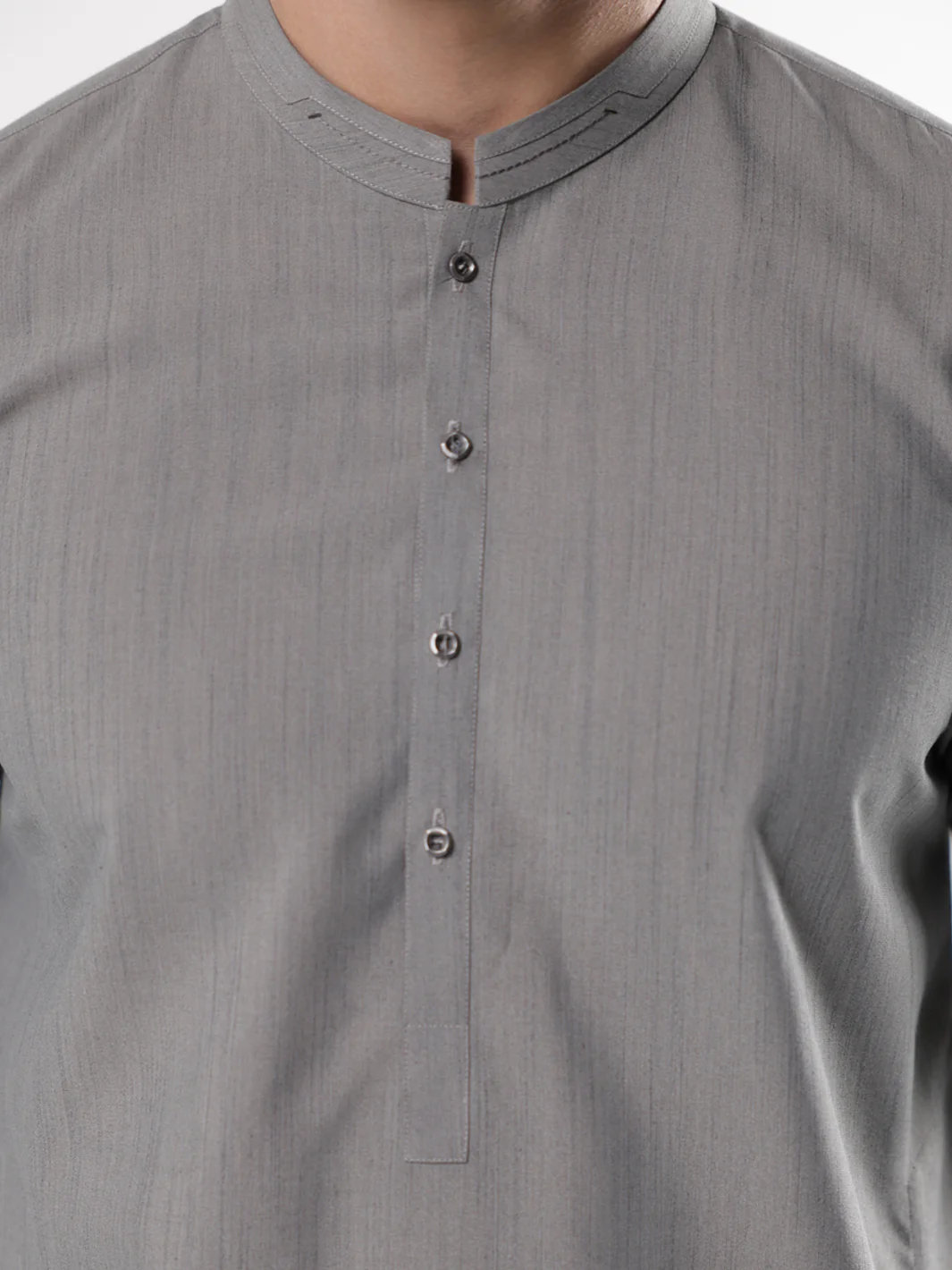 LIGHT GREY BLENDED KAMEEZ SHALWAR | AL-KS-3218/AM-6302D - Image 2