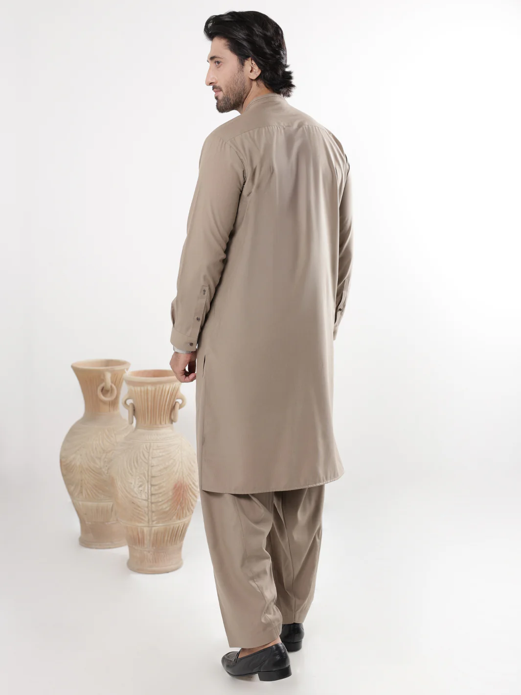 BROWN BLENDED KAMEEZ SHALWAR | AL-KS-3223/AM-6296B - Image 3