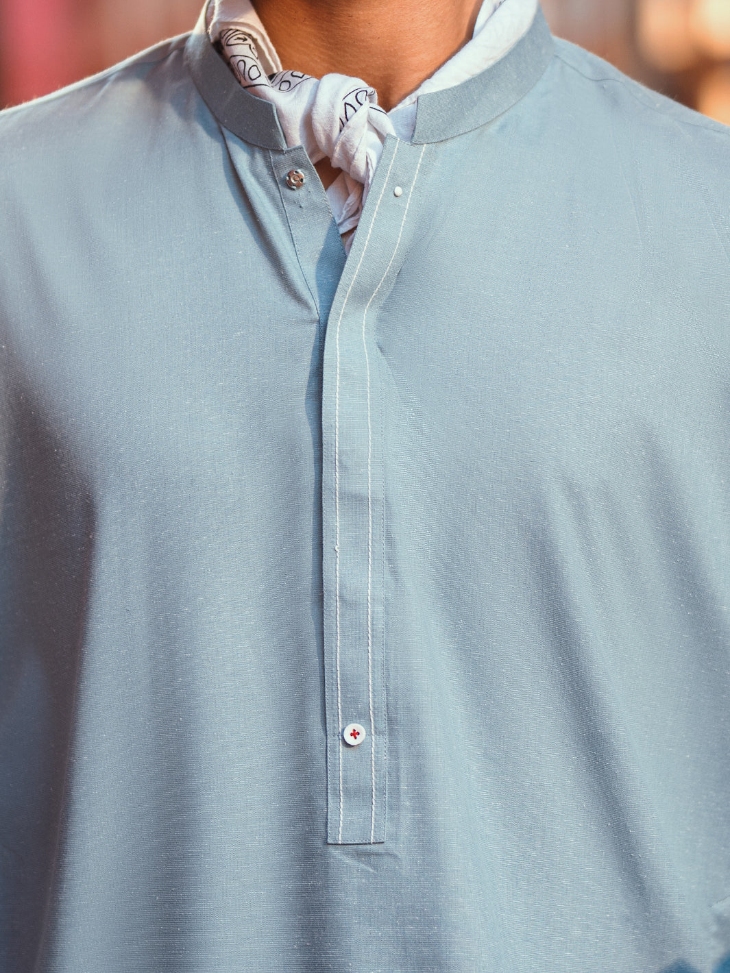 LIGHT BLUE BLENDED KAMEEZ SHALWAR | AL-KS-3250/AM-6306C - Image 5