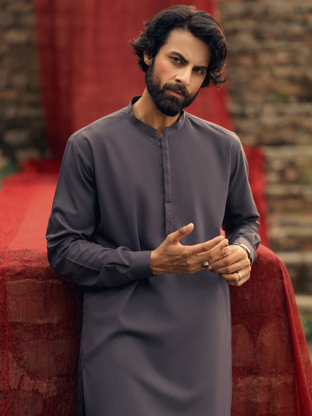 DARK PURPLE BLENDED KAMEEZ SHALWAR | AL-KS-3254/AM-6313D - Image 2