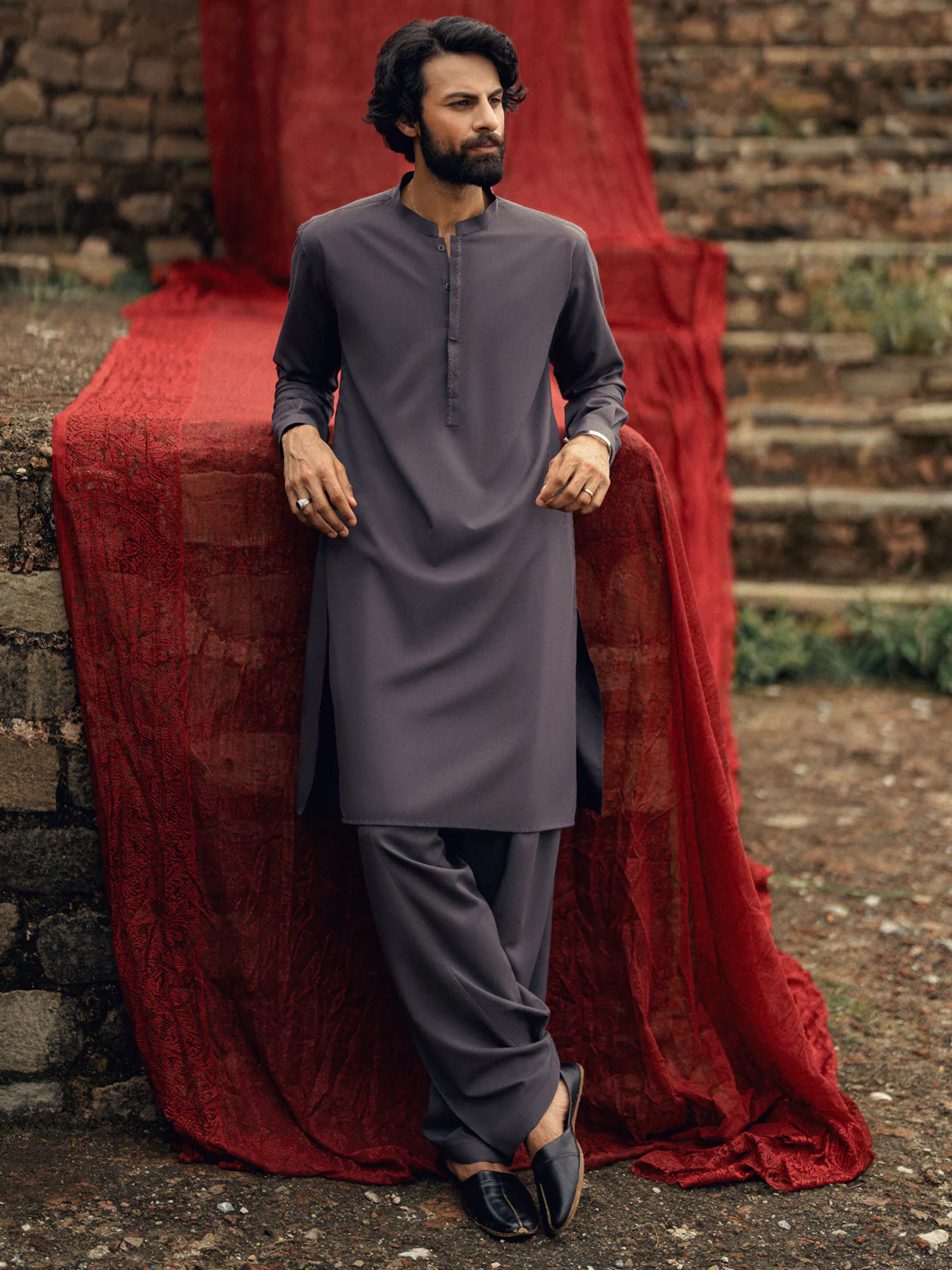 DARK PURPLE BLENDED KAMEEZ SHALWAR | AL-KS-3254/AM-6313D - Image 6
