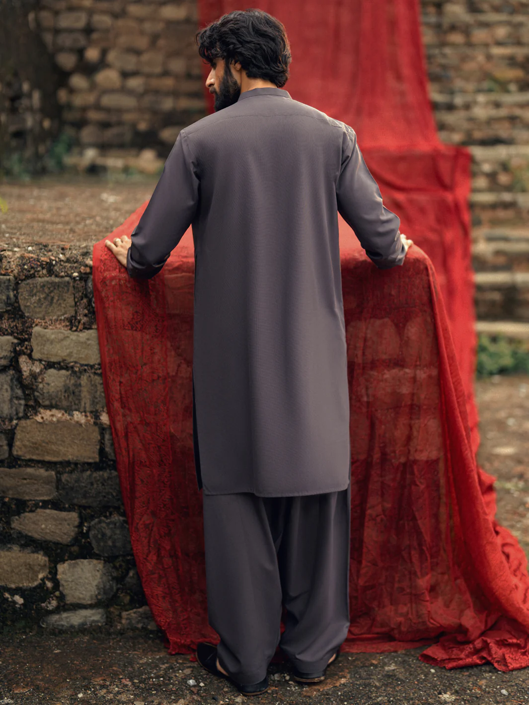 DARK PURPLE BLENDED KAMEEZ SHALWAR | AL-KS-3254/AM-6313D - Image 7