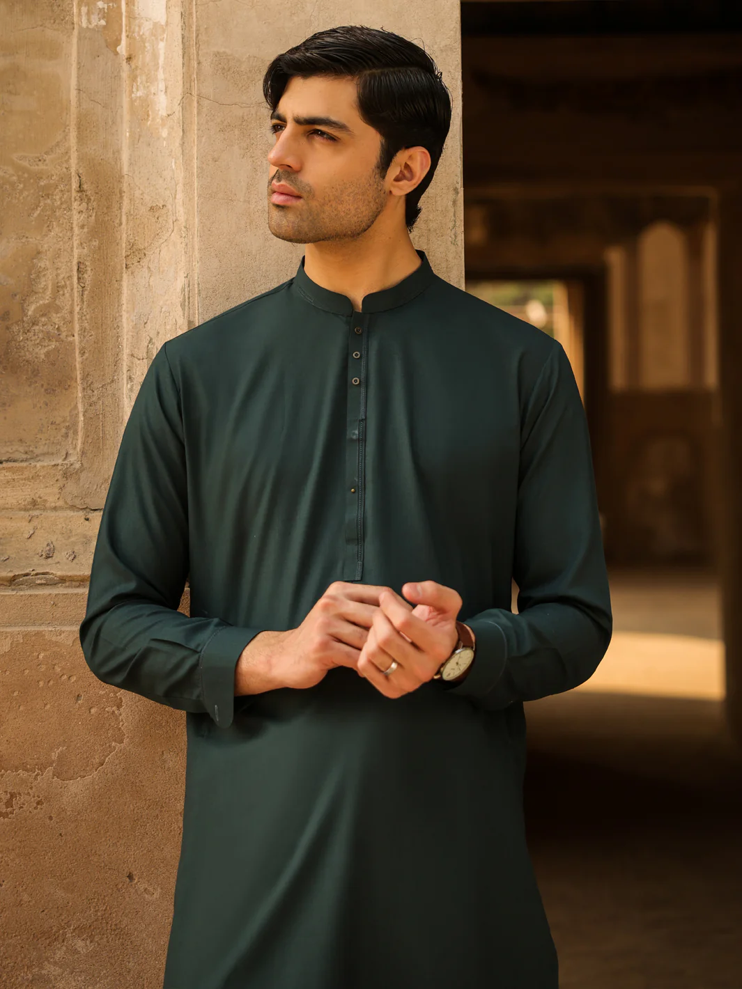 GREEN BLENDED KAMEEZ SHALWAR | AL-KS-3260/AM-6338B - Image 6