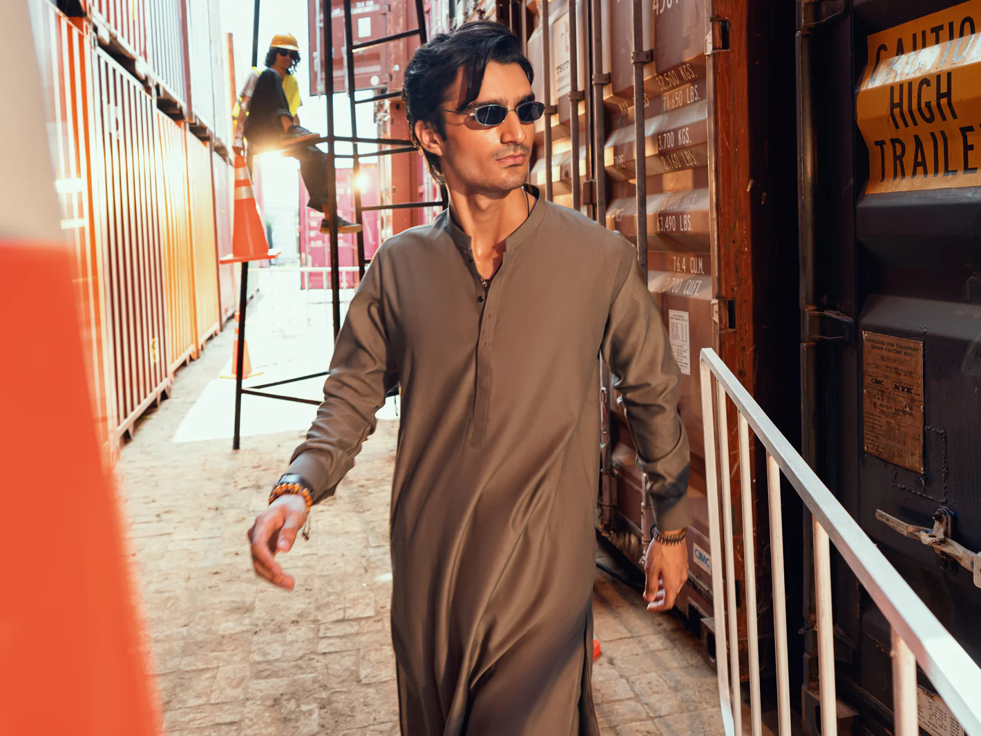 OLIVE GREEN KAMEEZ SHALWAR | AL-KS-3286/AM-6339A - Image 4