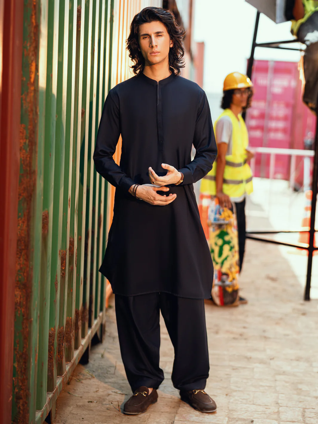 NAVY BLUE KAMEEZ SHALWAR | AL-KS-3288/AM-6341C - Image 3