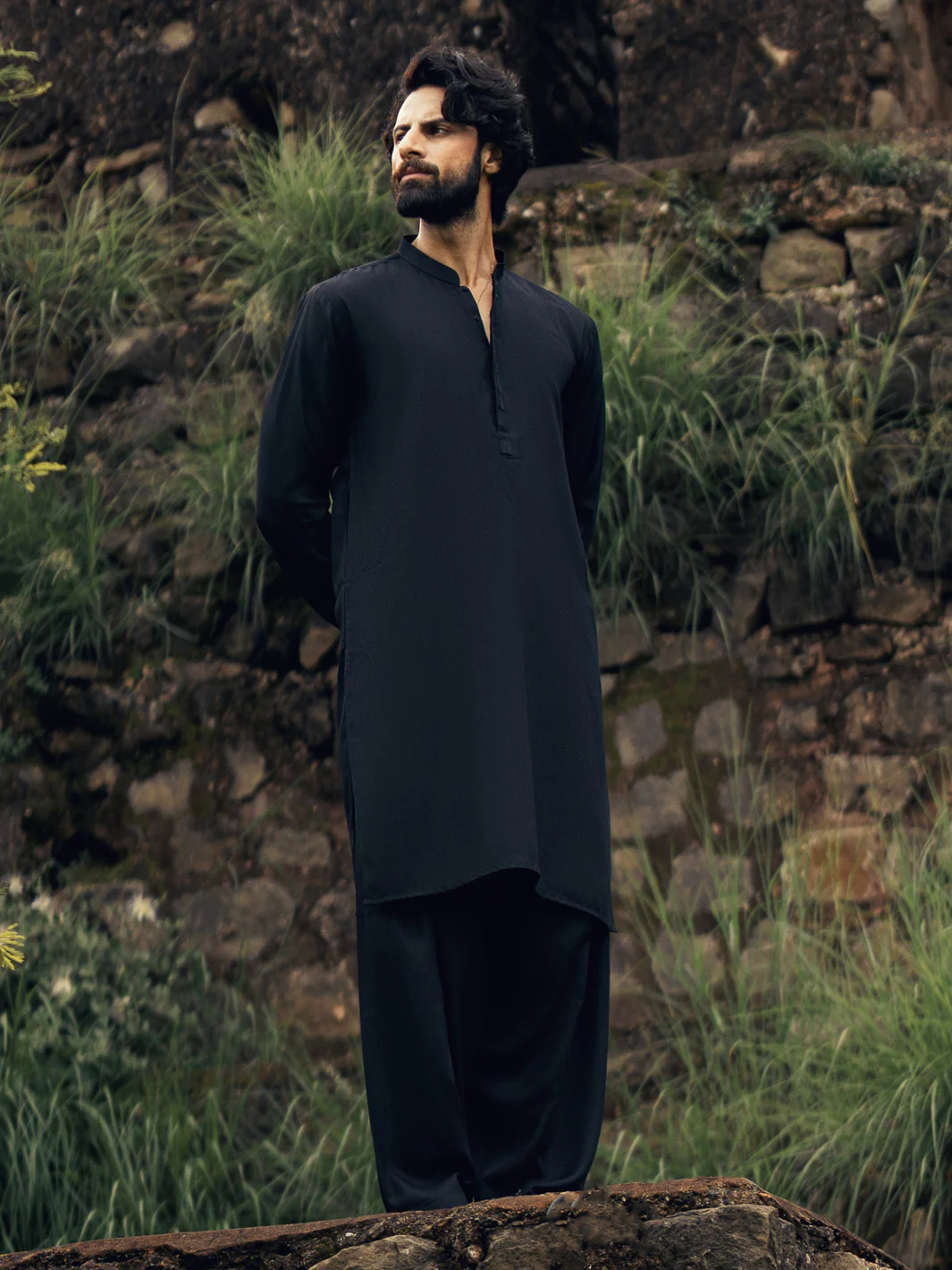 BLACK KAMEEZ SHALWAR | AL-KS-3292/AM-15068C - Image 5