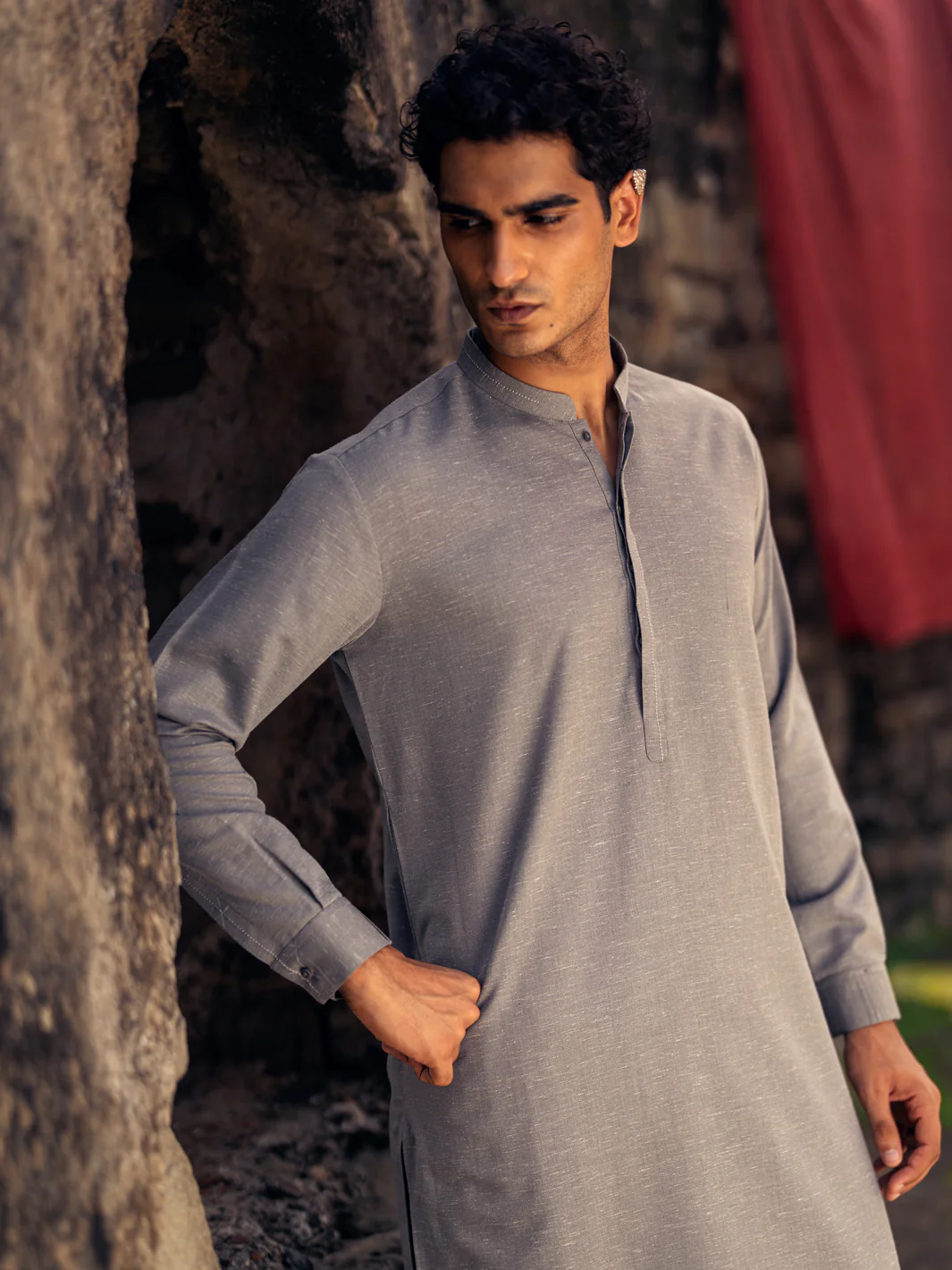 LIGHT GREY KAMEEZ SHALWAR | AL-KS-3293/AM-15069A - Image 2