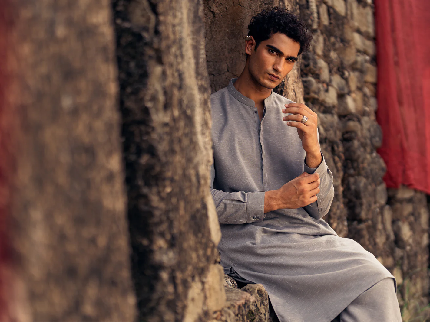 LIGHT GREY KAMEEZ SHALWAR | AL-KS-3293/AM-15069A - Image 3