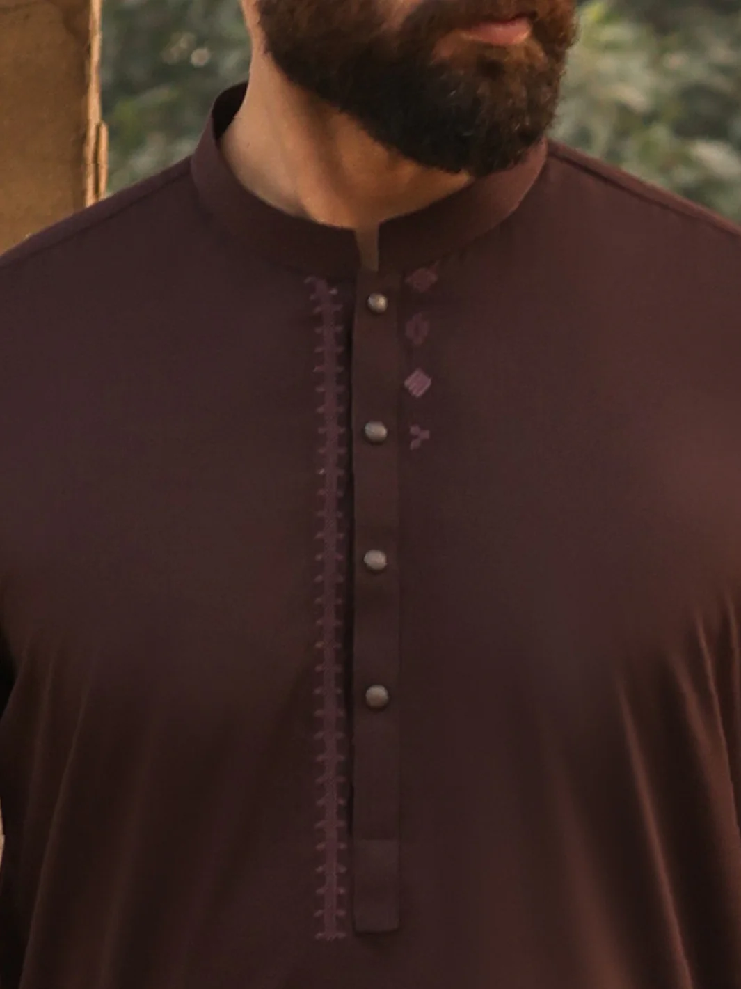 BROWN BLENDED KAMEEZ SHALWAR | AL-KS-3303/AM-6338C - Image 4