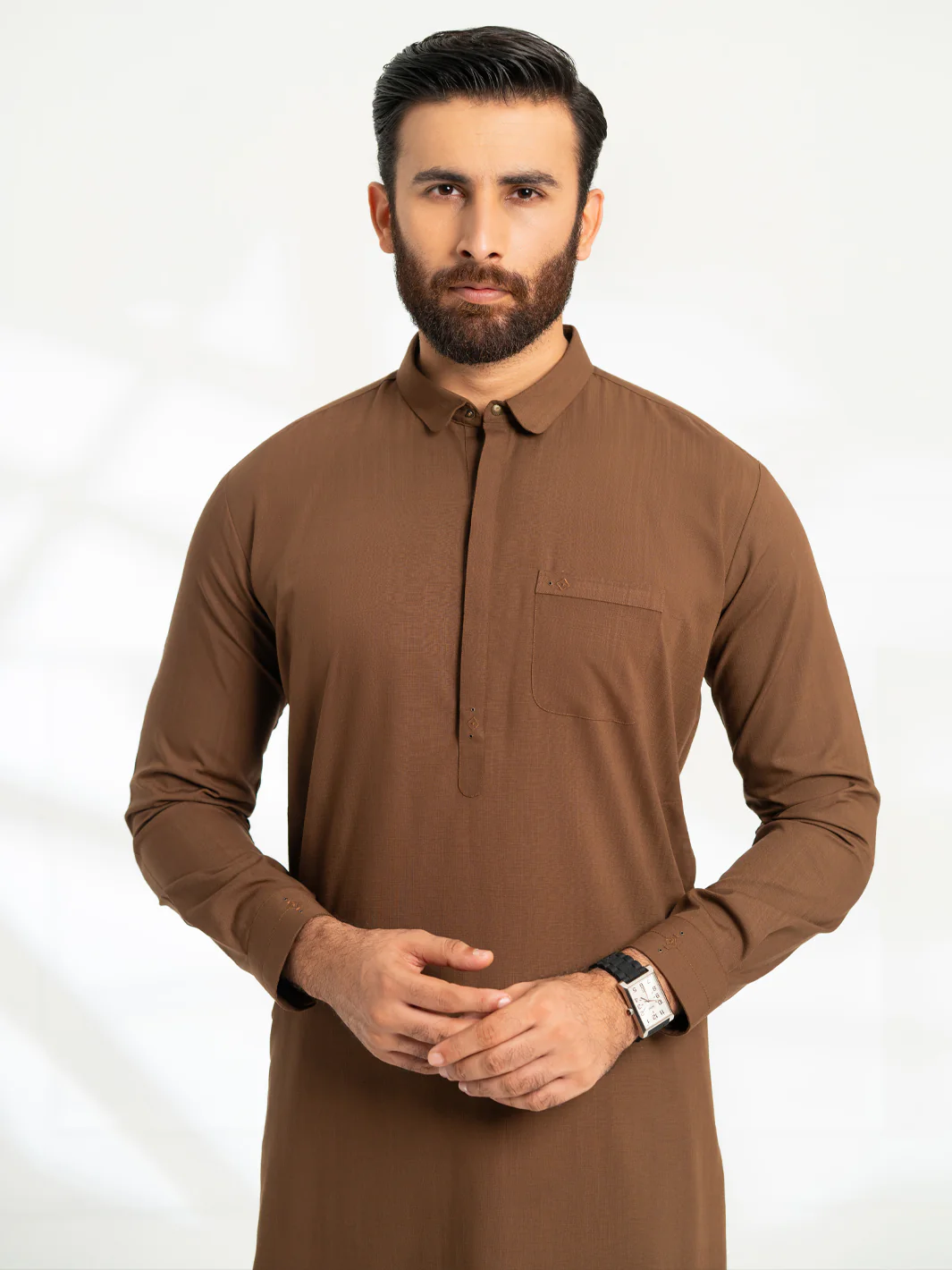 BROWN BLENDED KAMEEZ SHALWAR | AL-KS-3310/AM-15066D - Image 2