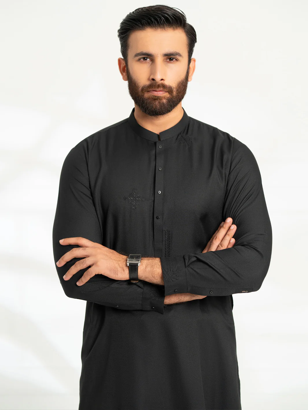 BLACK BLENDED KAMEEZ SHALWAR | AL-KS-3312/AM-6341D - Image 2
