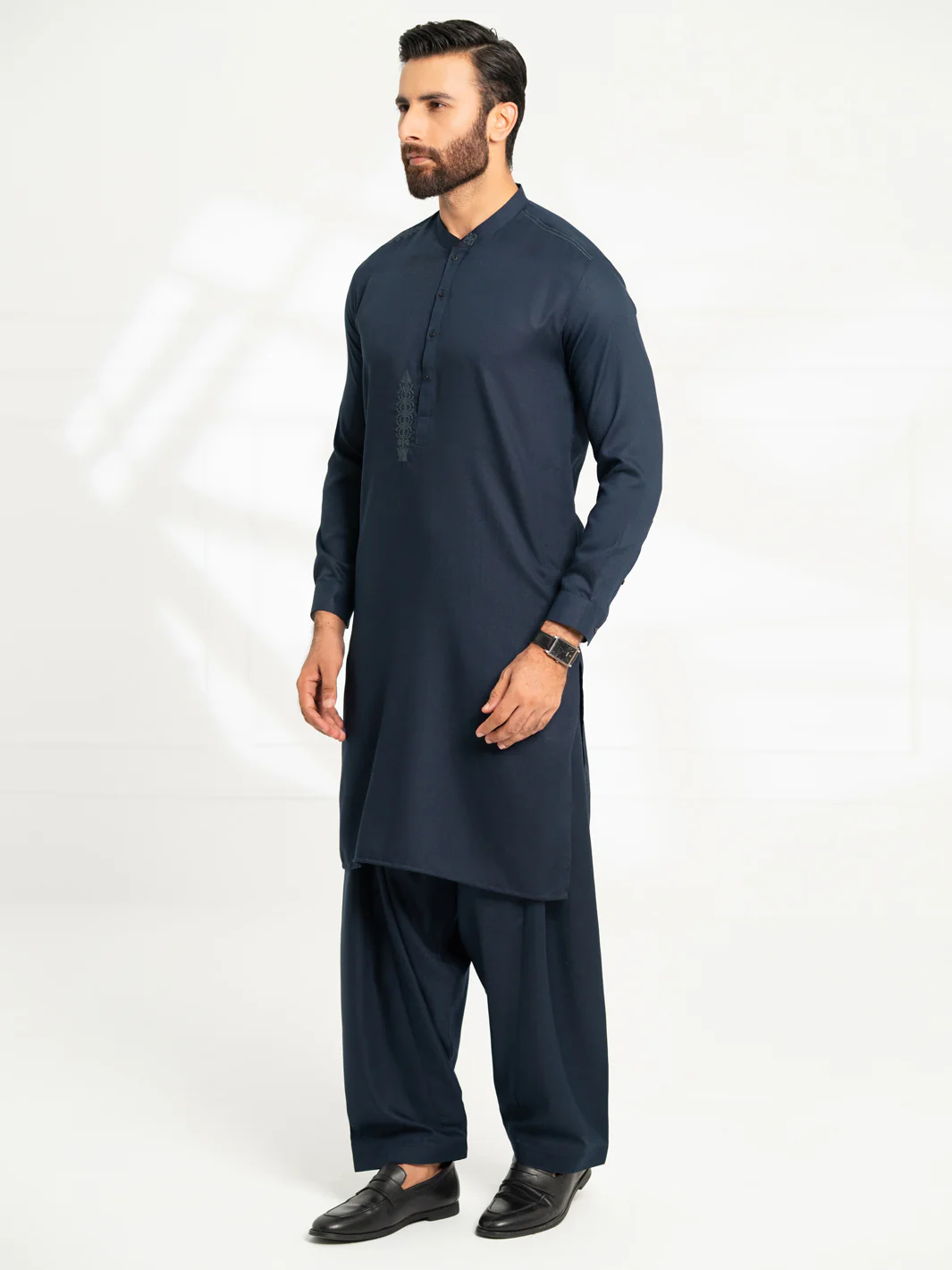NAVY BLUE KAMEEZ SHALWAR | AL-KS-3316/AM-15068B - Image 5