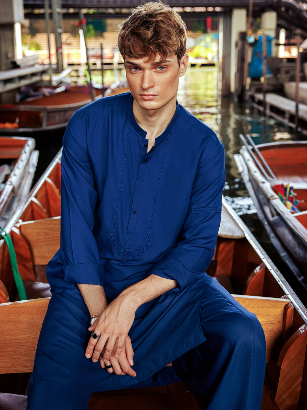 BLUE KAMEEZ SHALWAR | AL-KS-US-24-2956 - Image 2
