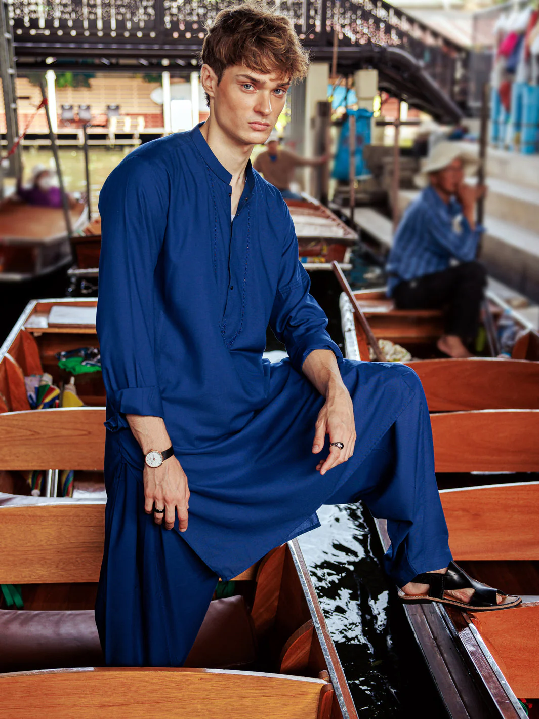 BLUE KAMEEZ SHALWAR | AL-KS-US-24-2956 - Image 3